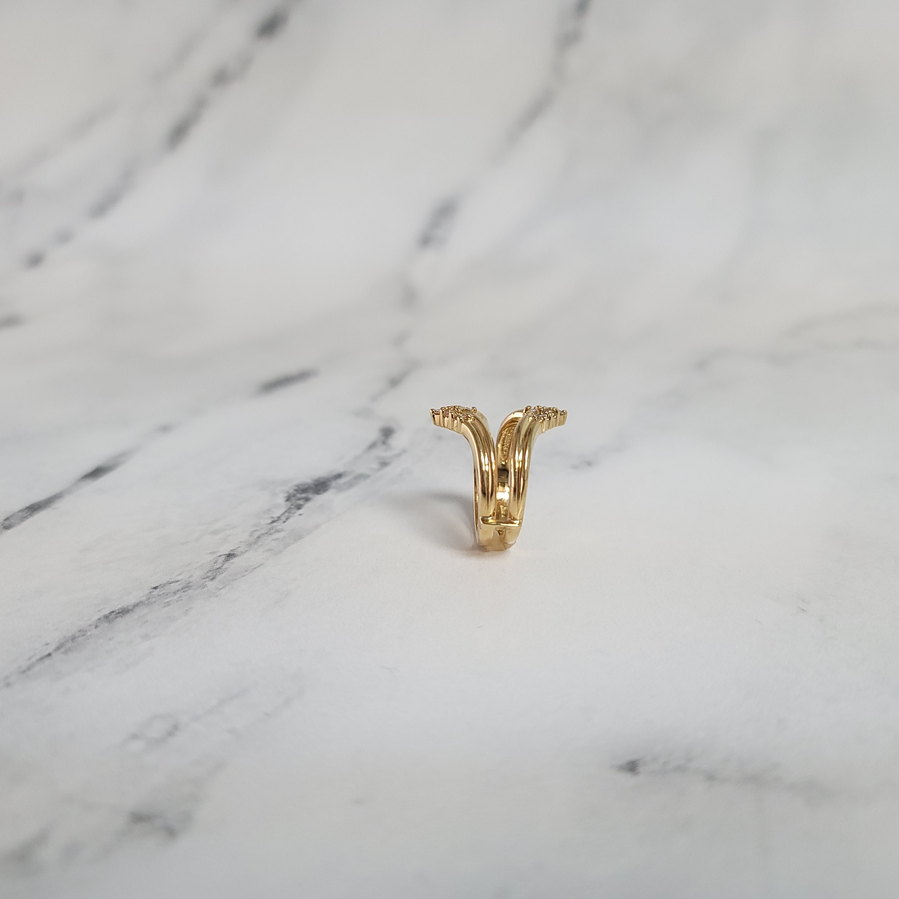 Protector/mejorador de anillo con diamantes estilo abanico