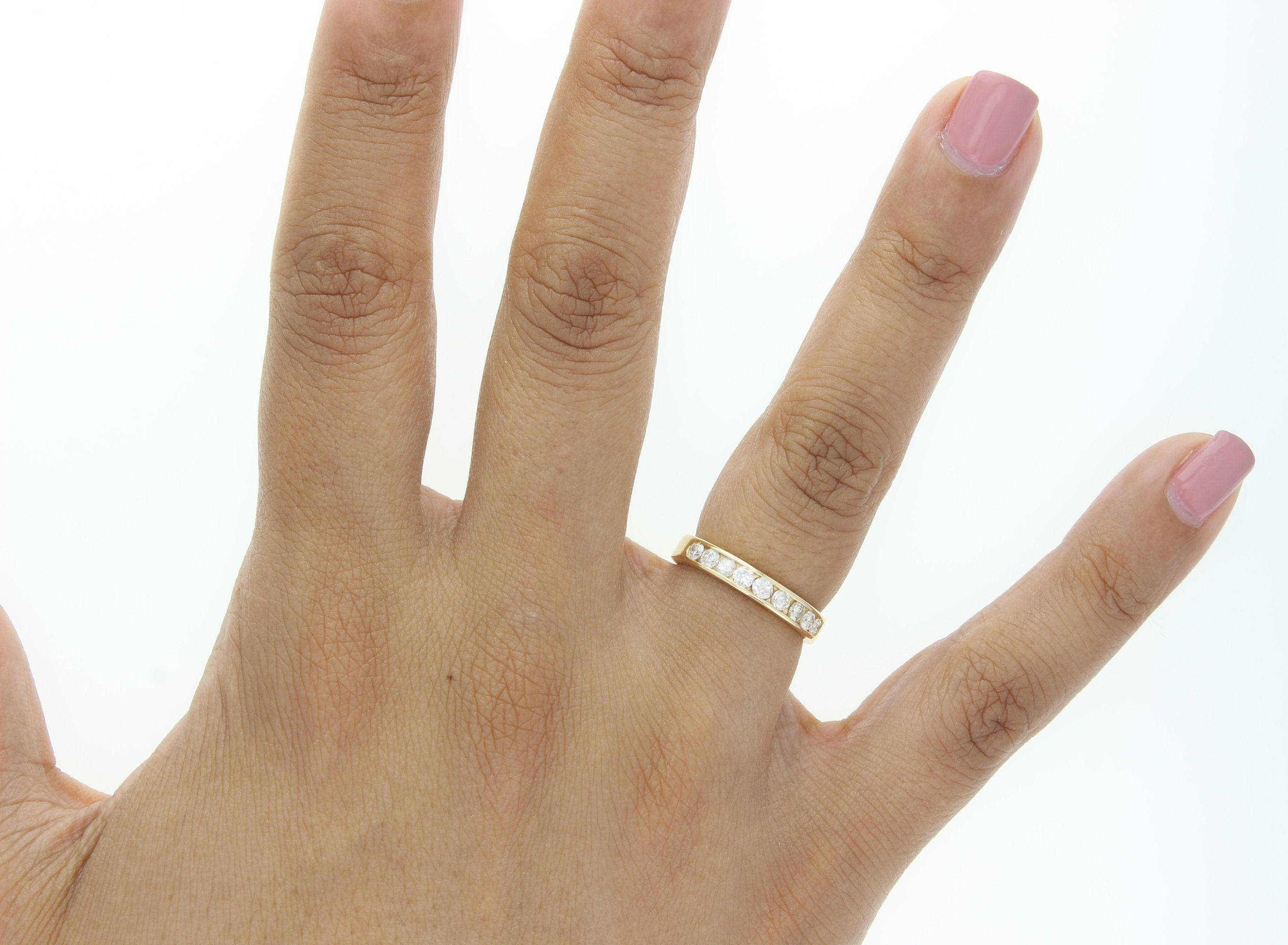 Half Carat Channel Set Diamond Wedding Band 14k Yellow Gold