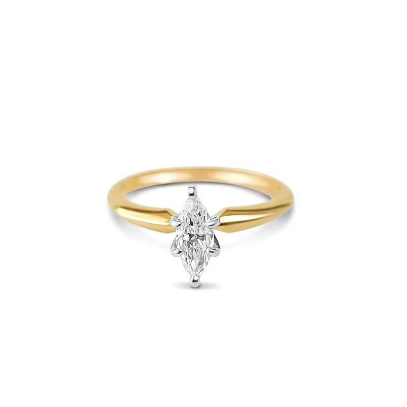 Half Carat Marquise Solitaire Diamond Engagement Ring