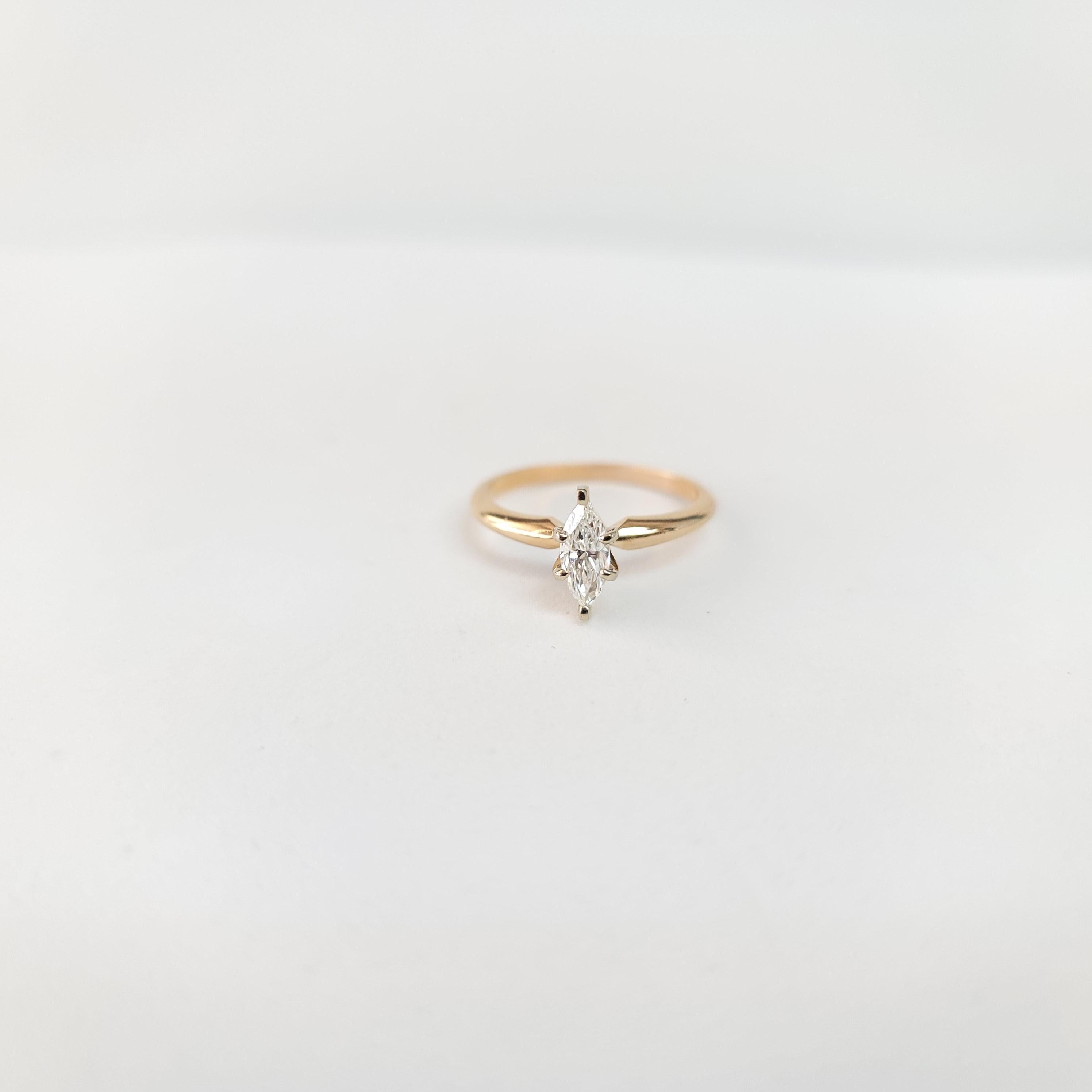 Half Carat Marquise Solitaire Diamond Engagement Ring