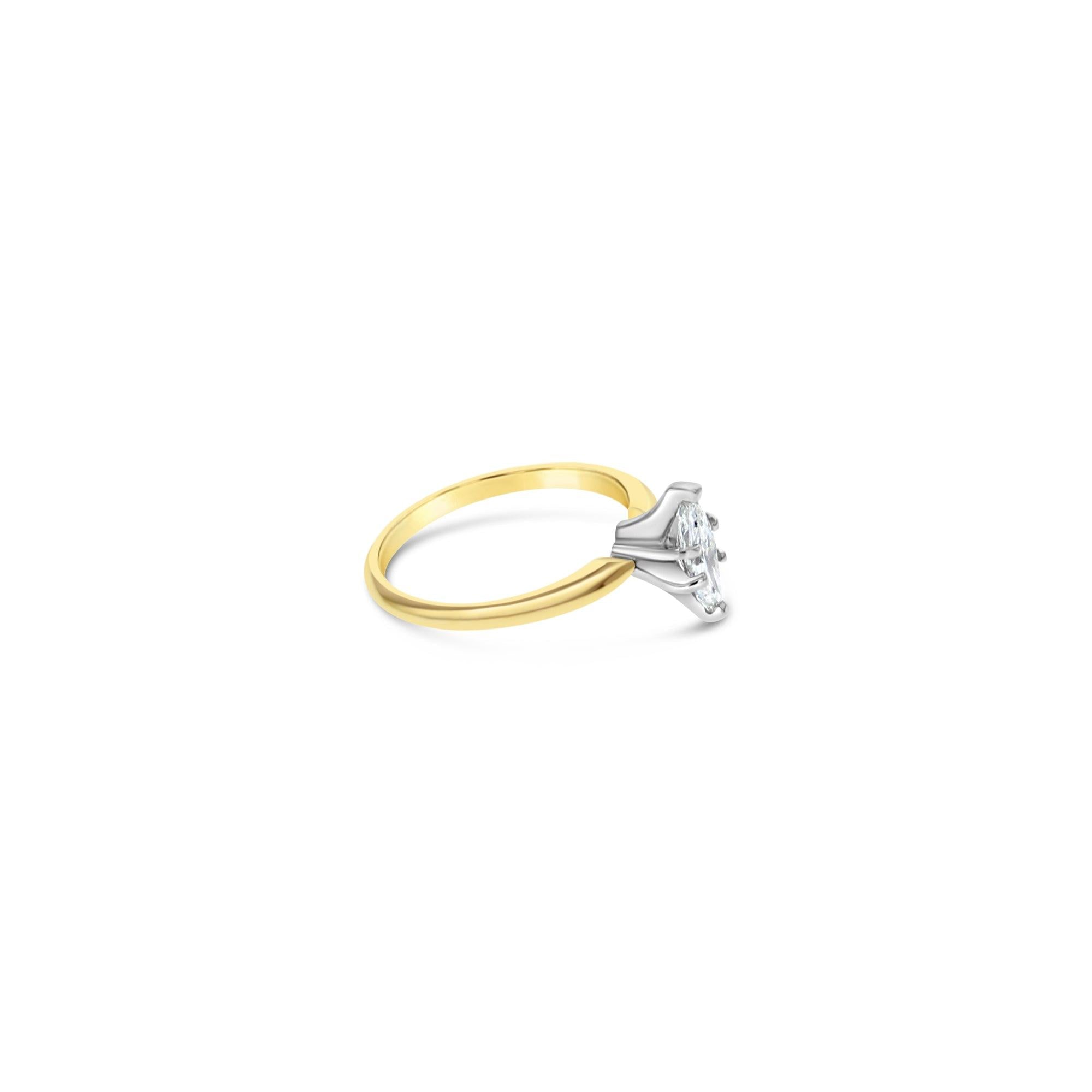 Half Carat Marquise Solitaire Diamond Engagement Ring