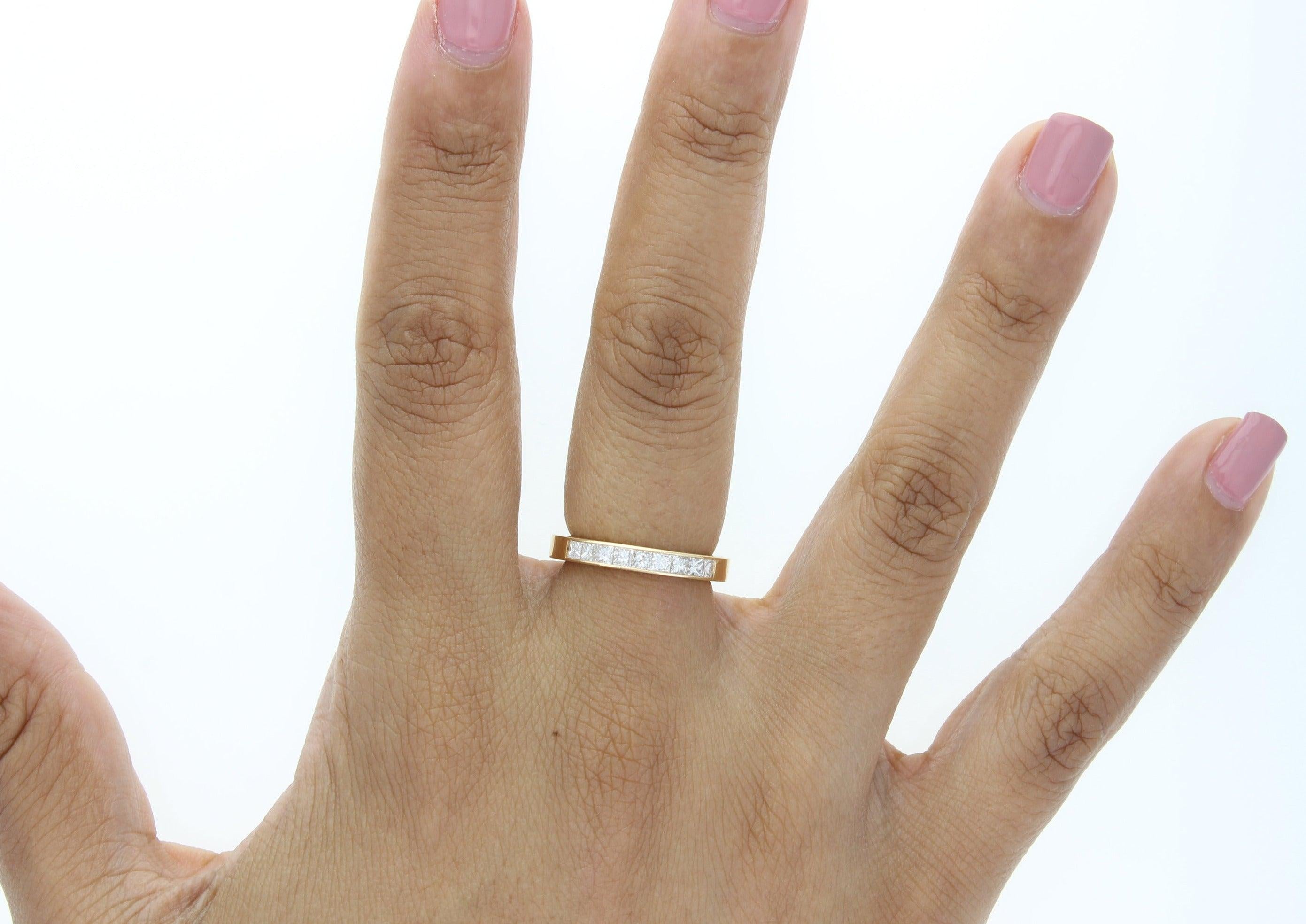 Half Carat Princess Cut Channel Set Diamond Wedding Band