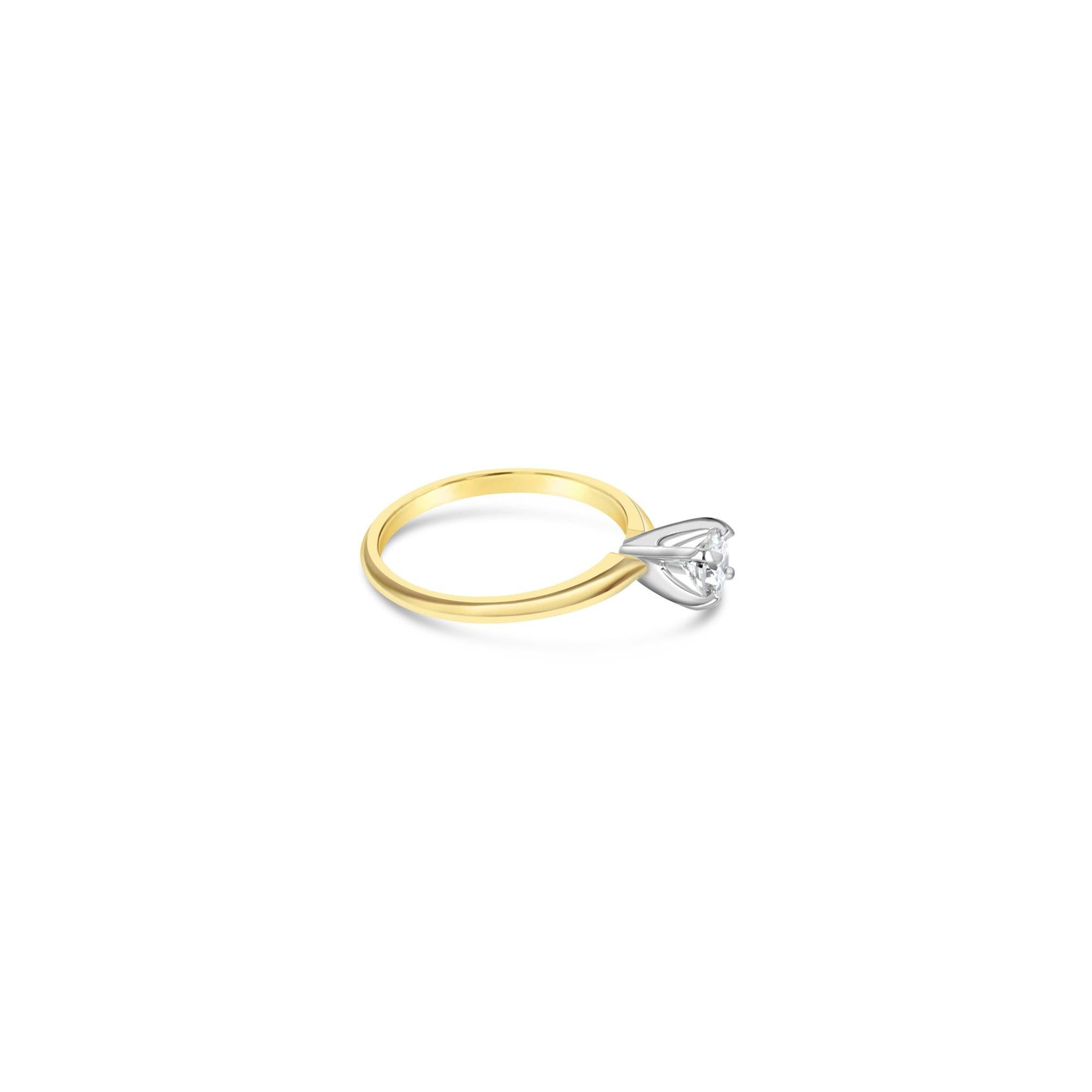 Half Carat Solitaire Diamond Engagement Ring .50cttw 14k Yellow Gold