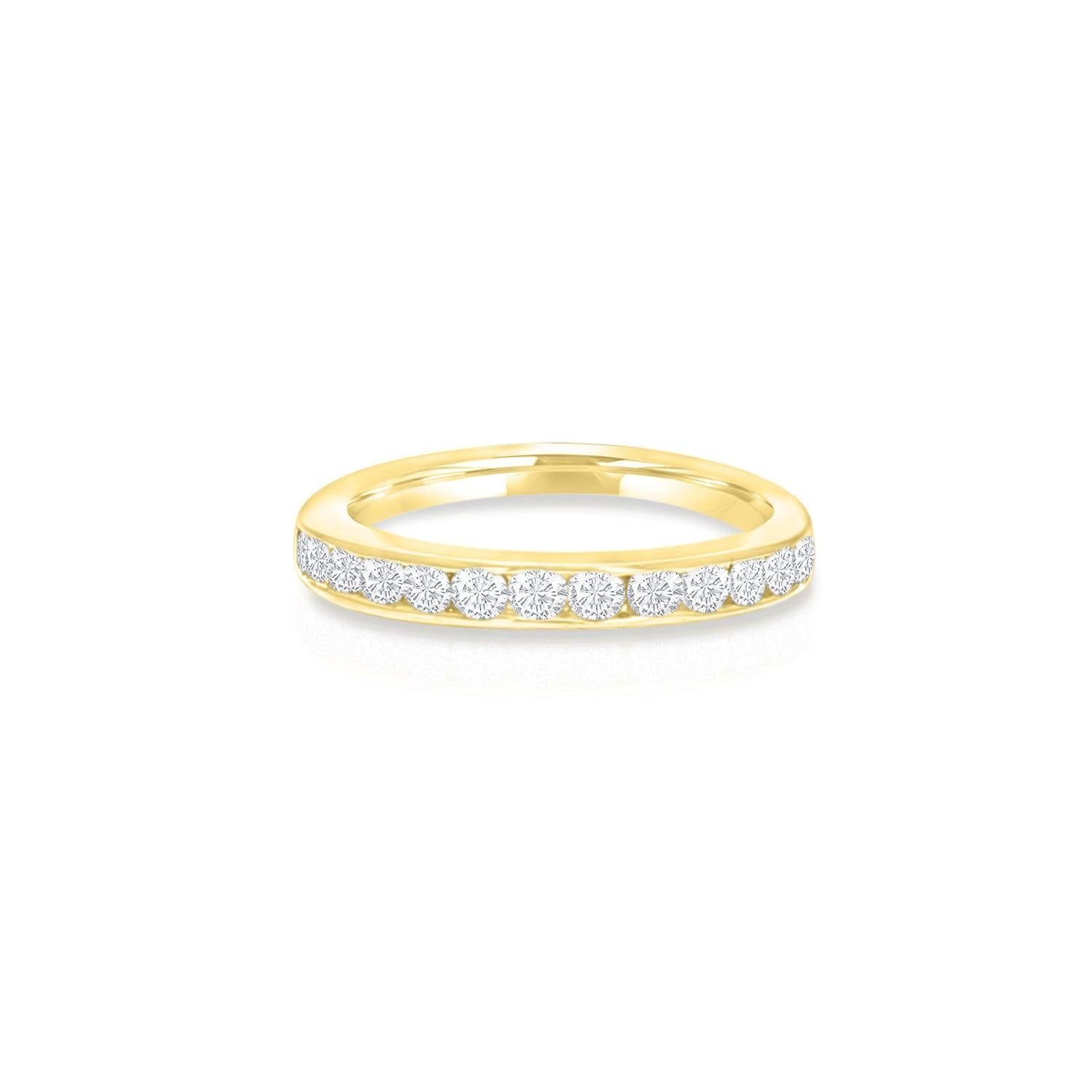Half Cart Diamond Wedding Band 14K Yellow Gold