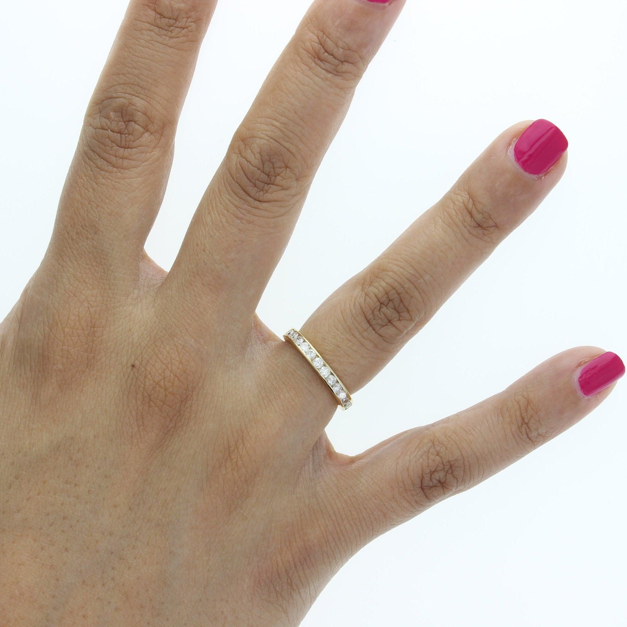 Half Cart Diamond Wedding Band 14K Yellow Gold