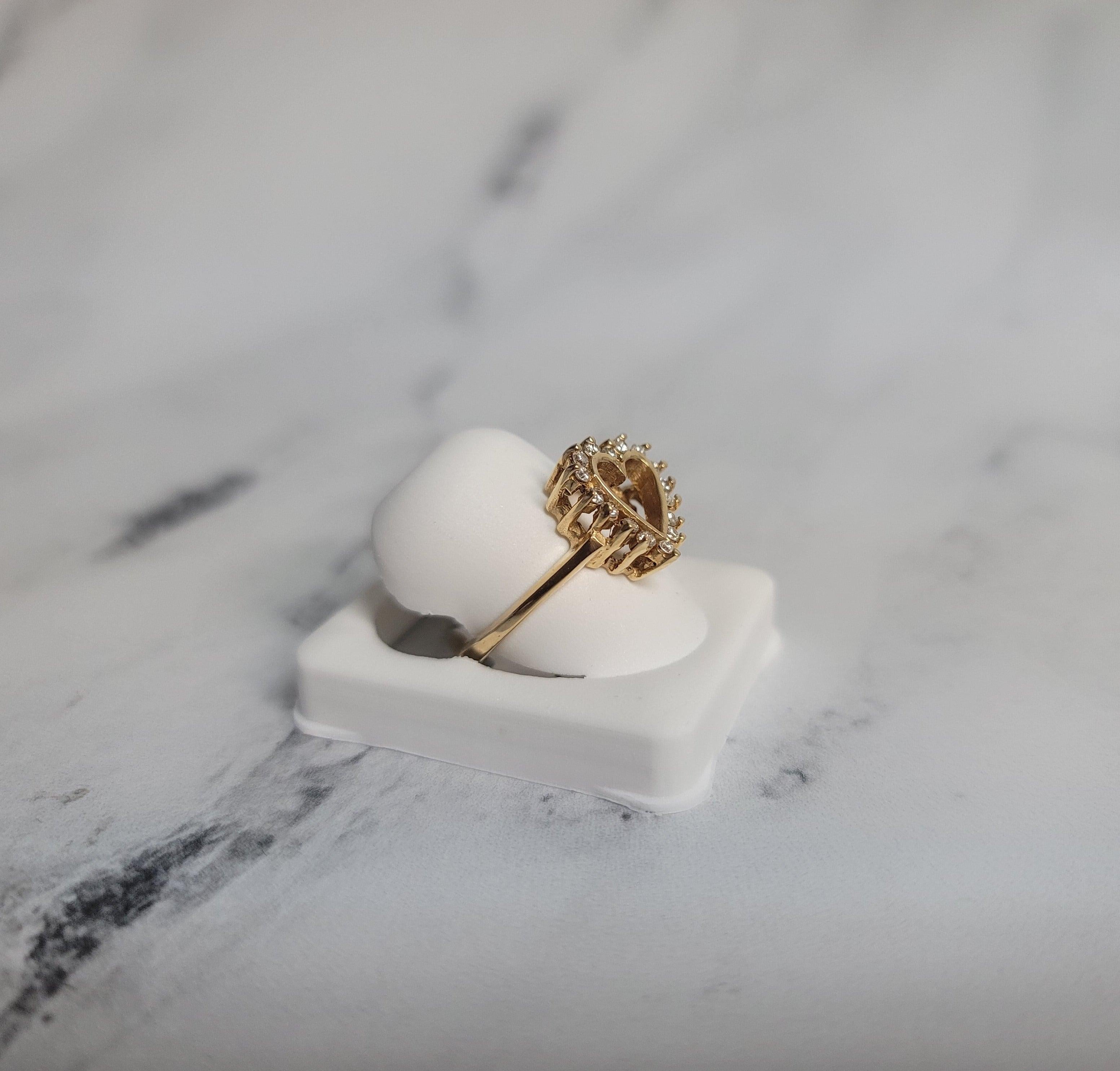 Heart Shaped Diamond Ring .25cttw 14k Yellow Gold