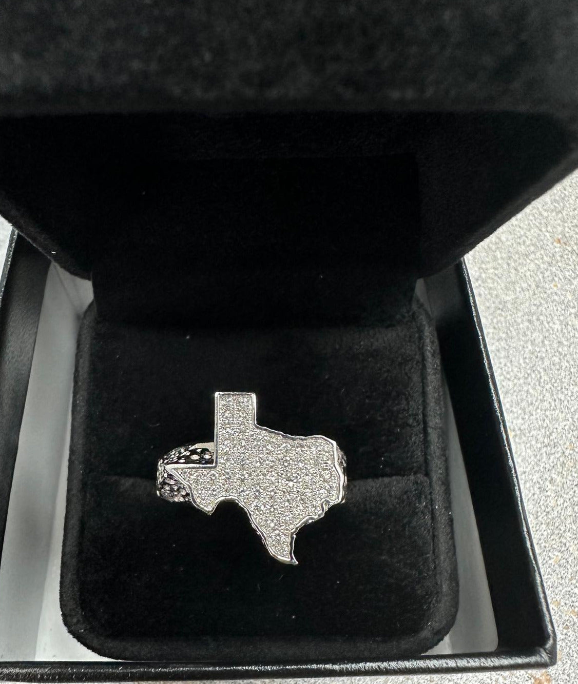 Anillo de pepita de diamante con forma de Texas