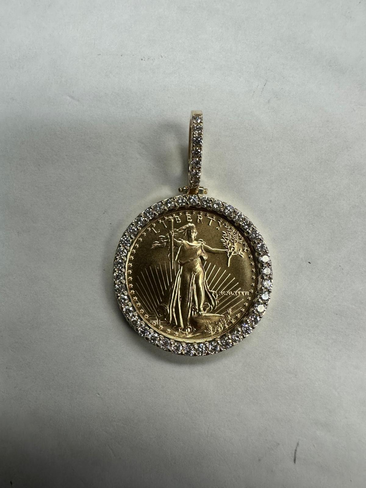 American Eagle Diamond Halo Pendant