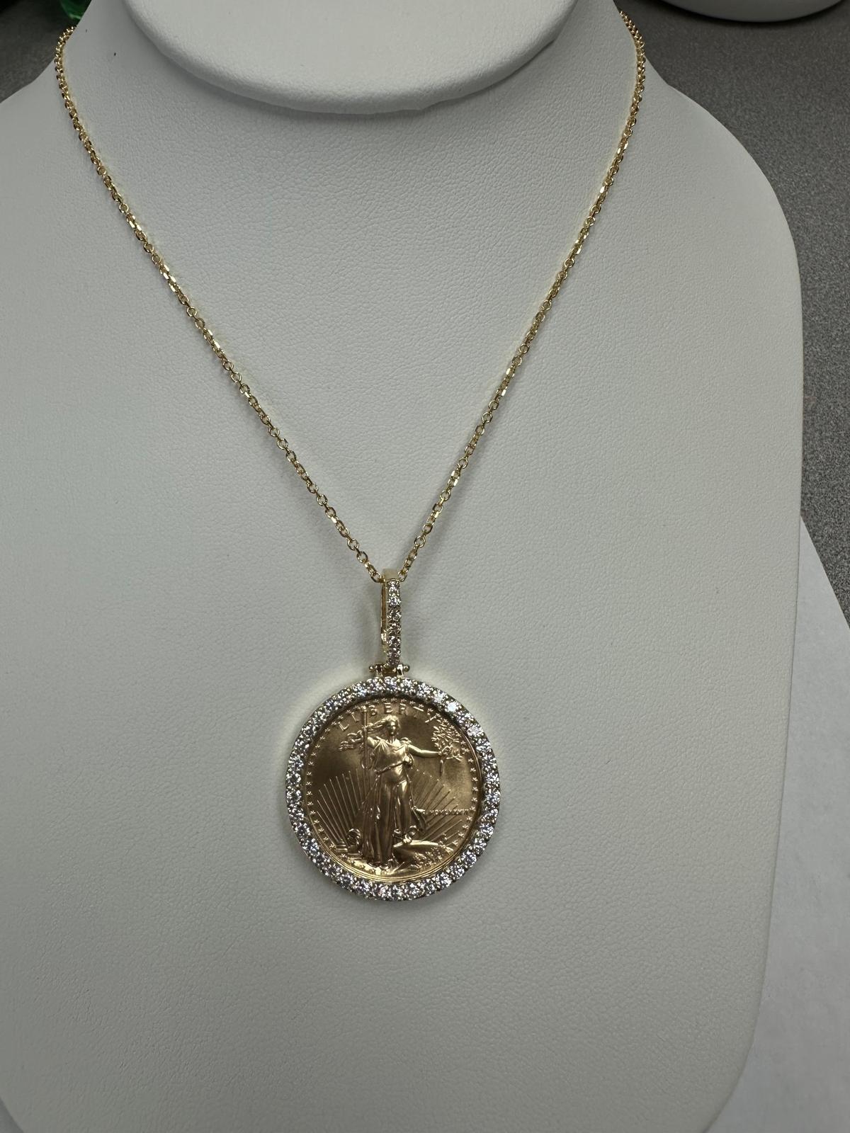 American Eagle Diamond Halo Pendant