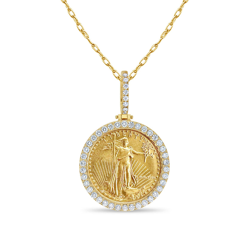 American Eagle Diamond Halo Pendant