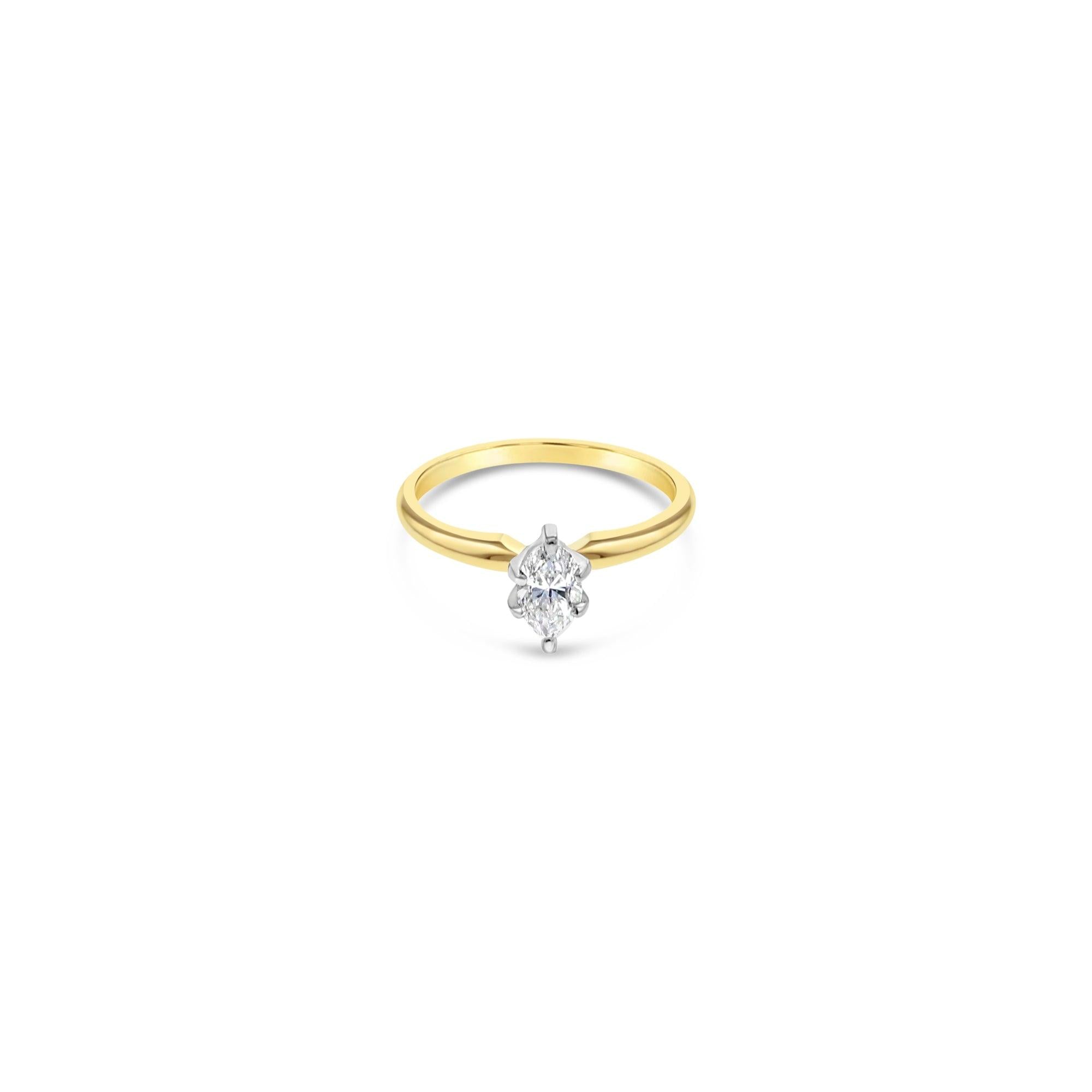 Marquise Half Carat Solitaire Diamond Engagement Ring