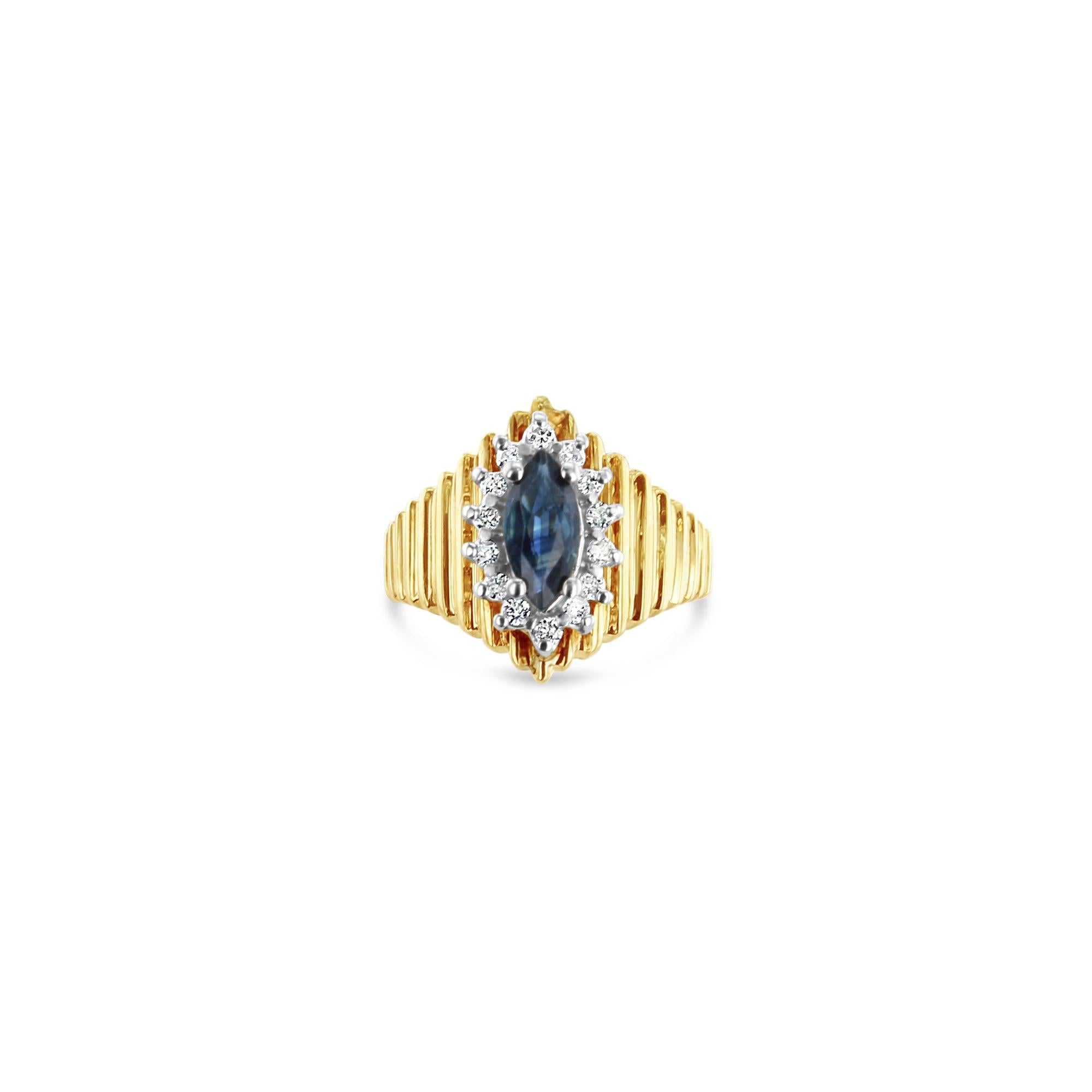 Marquise Sapphire with Diamond Halo