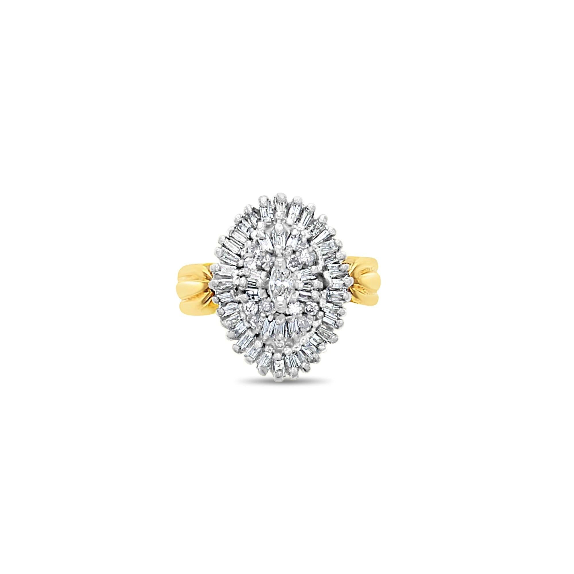 Marquise & Tapered Baguetted Diamond Ring