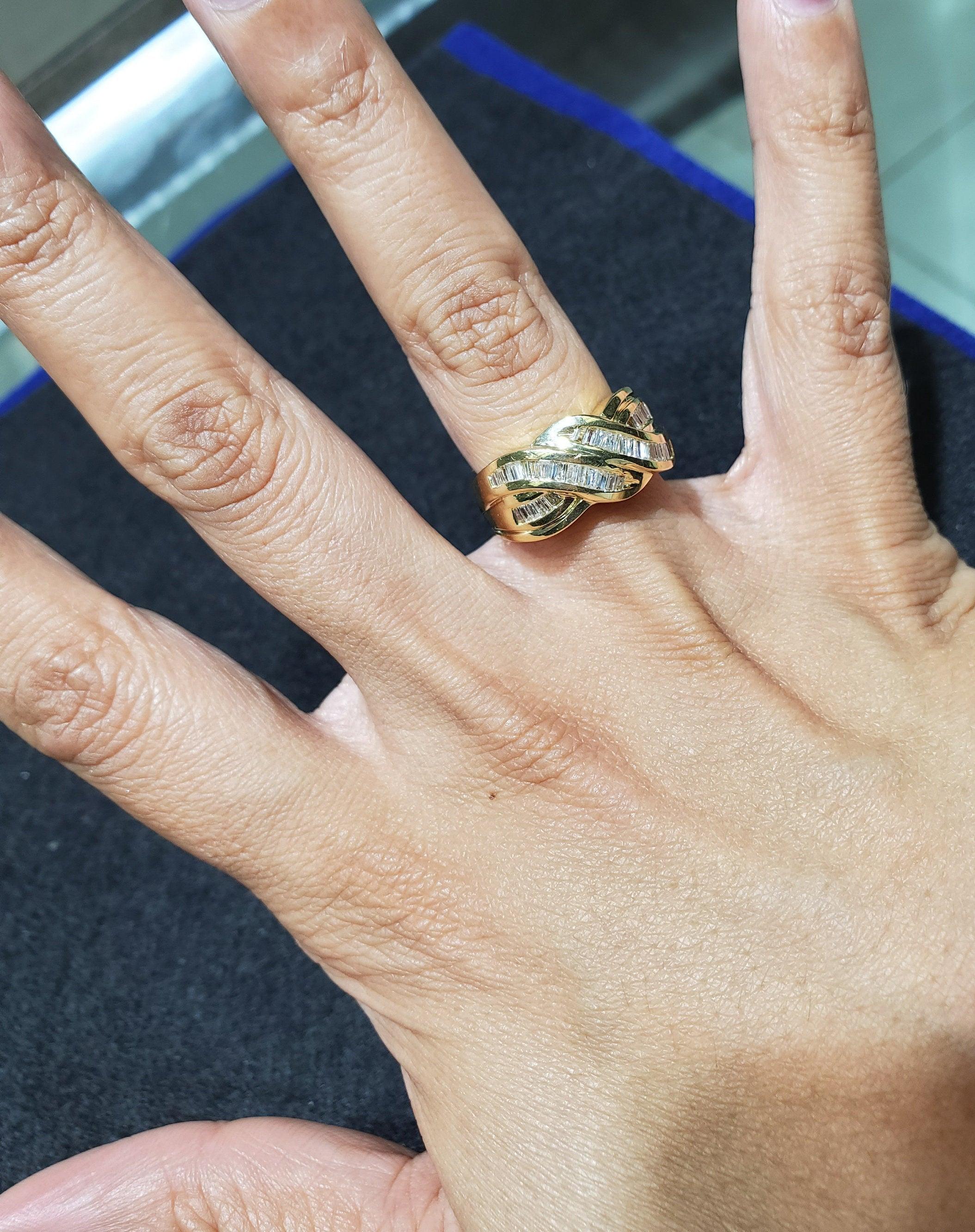 One Carat Baguette Diamond Cocktail Ring