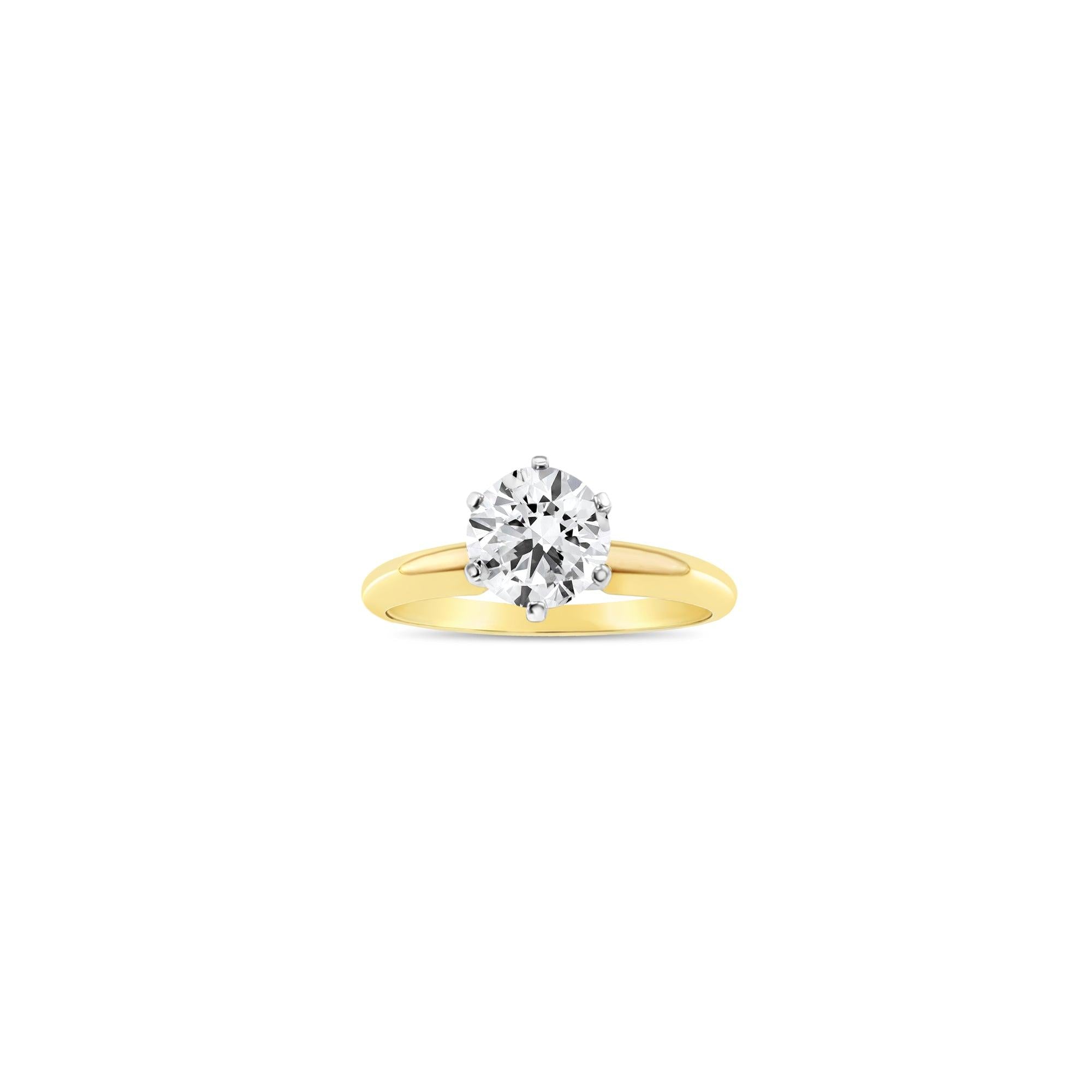 One Carat Brilliant Solitaire Diamond Engagement Ring 1.21cttw