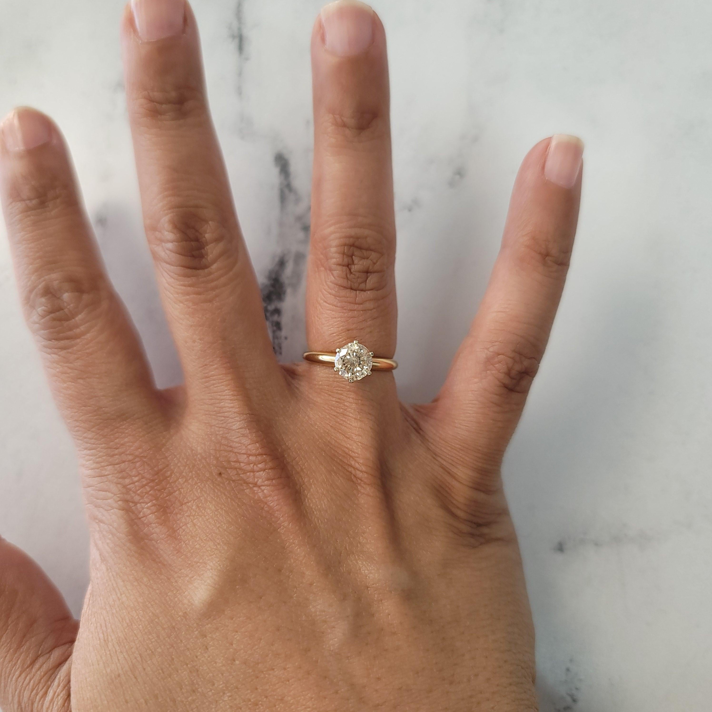 One Carat Brilliant Solitaire Diamond Engagement Ring
