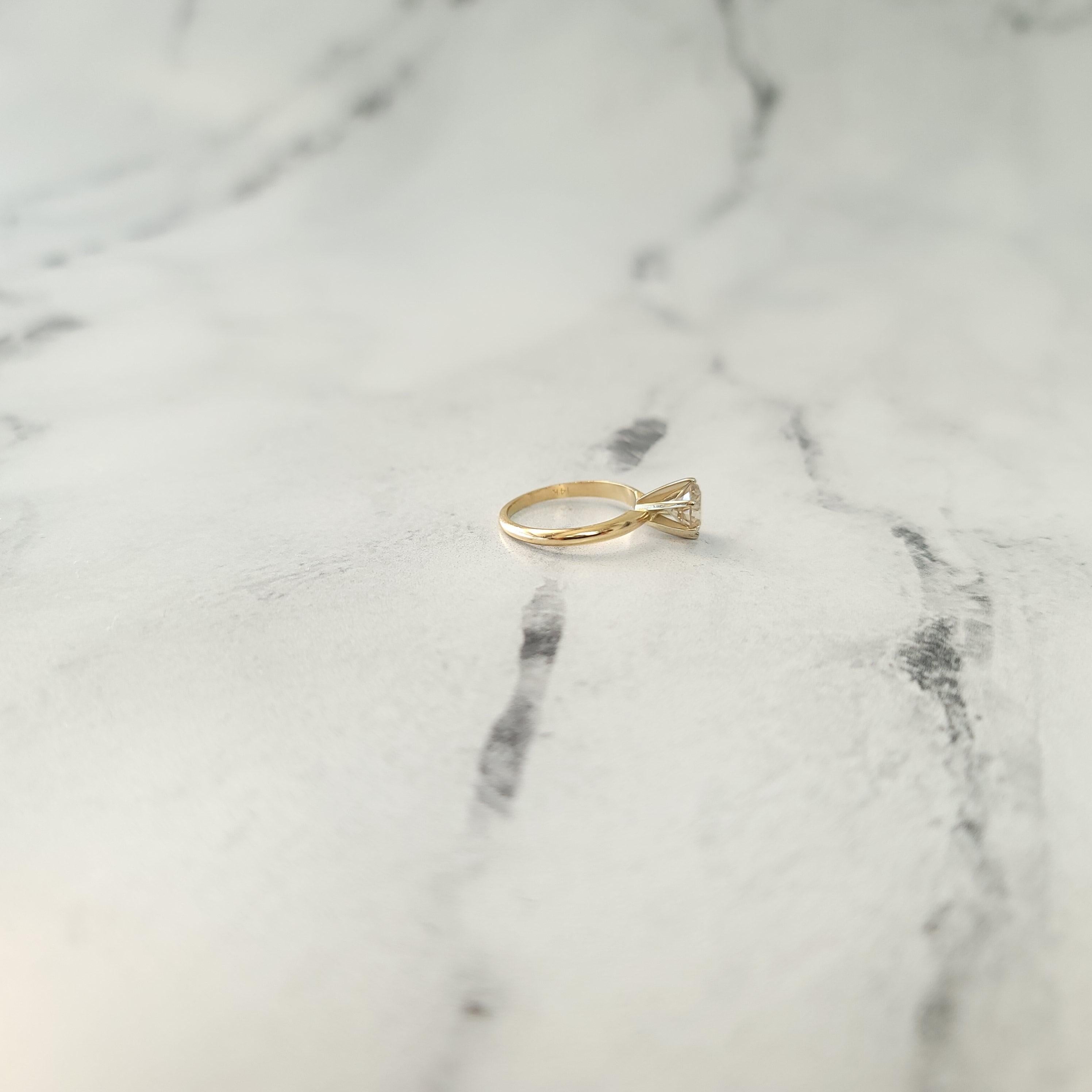 One Carat Brilliant Solitaire Diamond Engagement Ring 1.21cttw