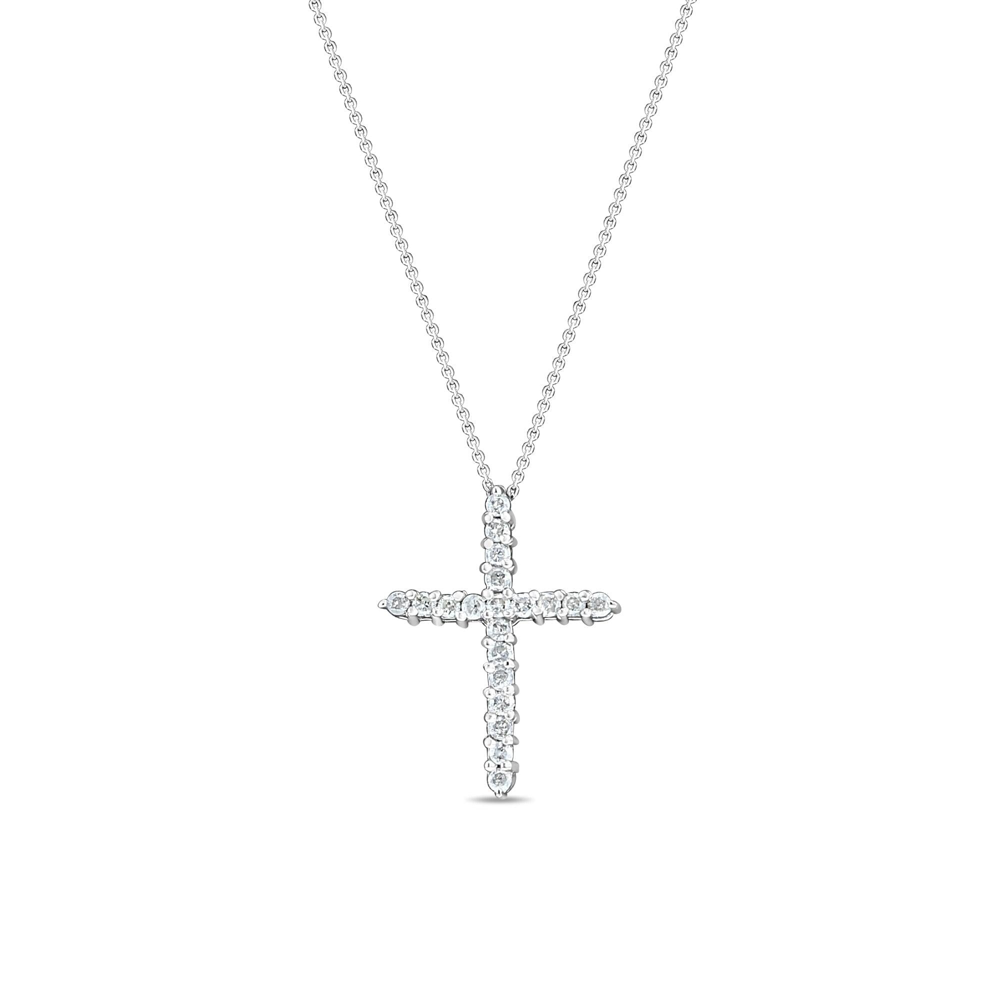 One Carat Diamond Cross Necklace 10k Gold