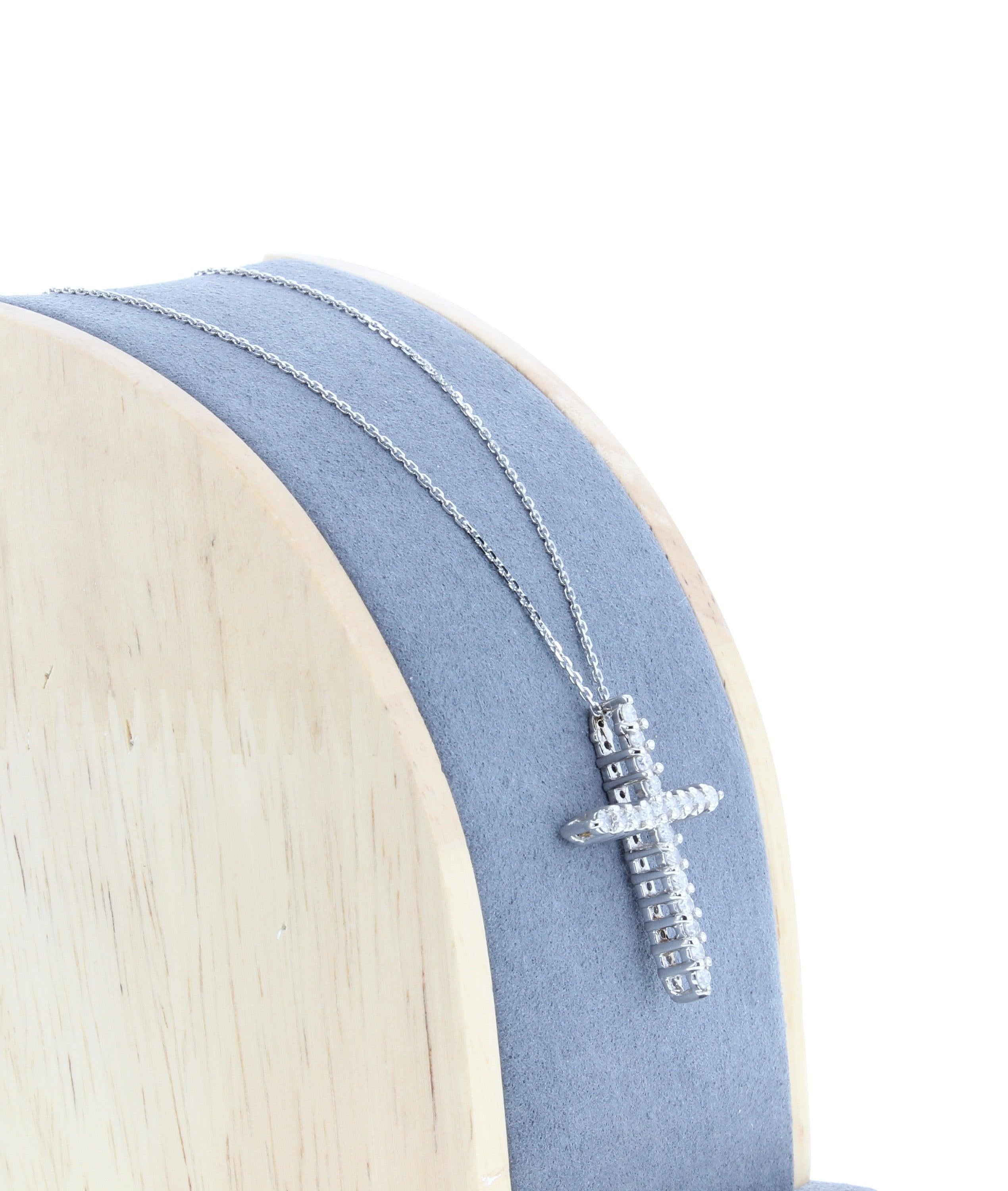 One Carat Diamond Cross Necklace 10k Gold