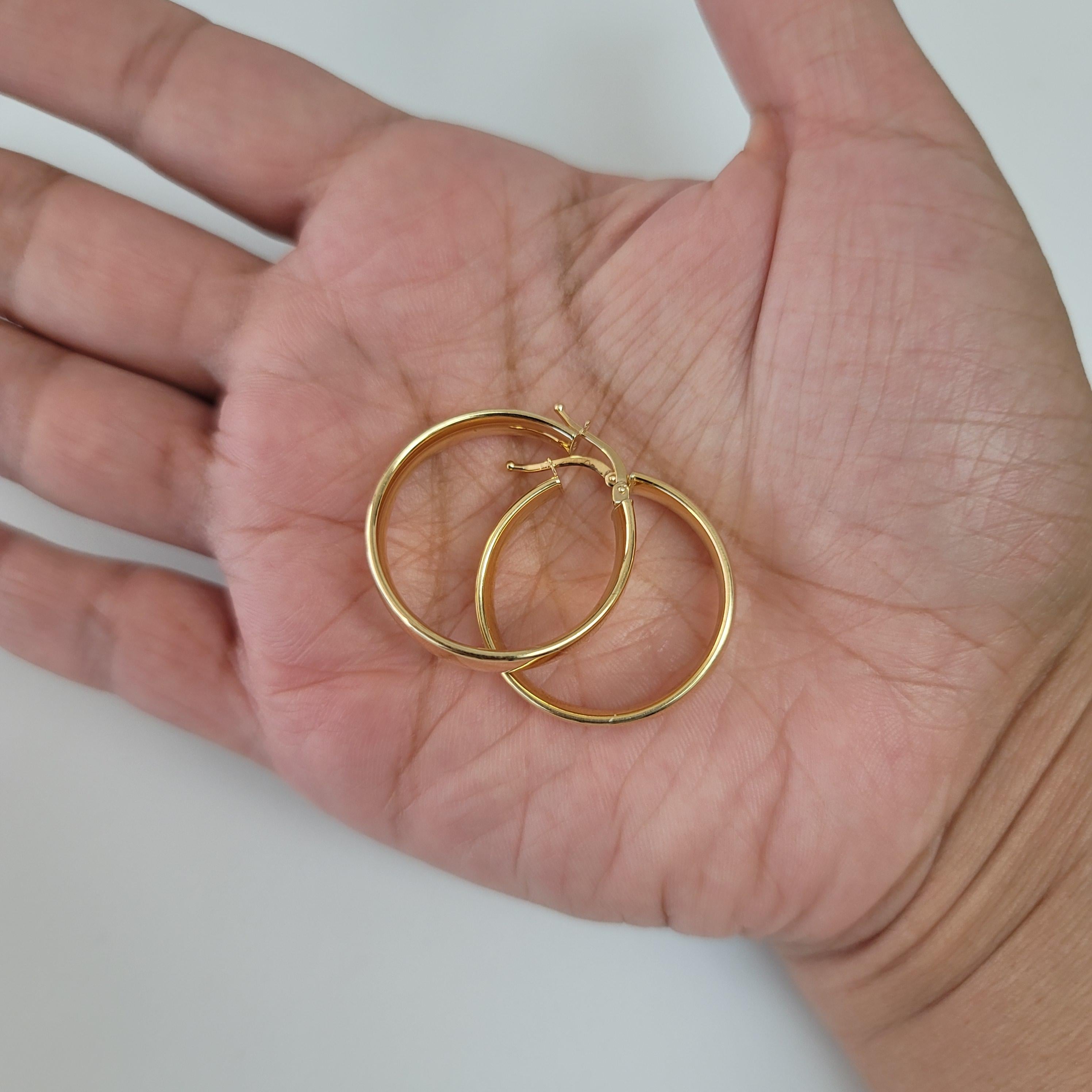 One Inch Polished Classic Gold Hoops
