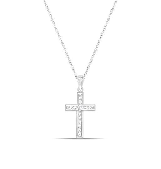One Third Carat Diamond Channel Set Necklace
