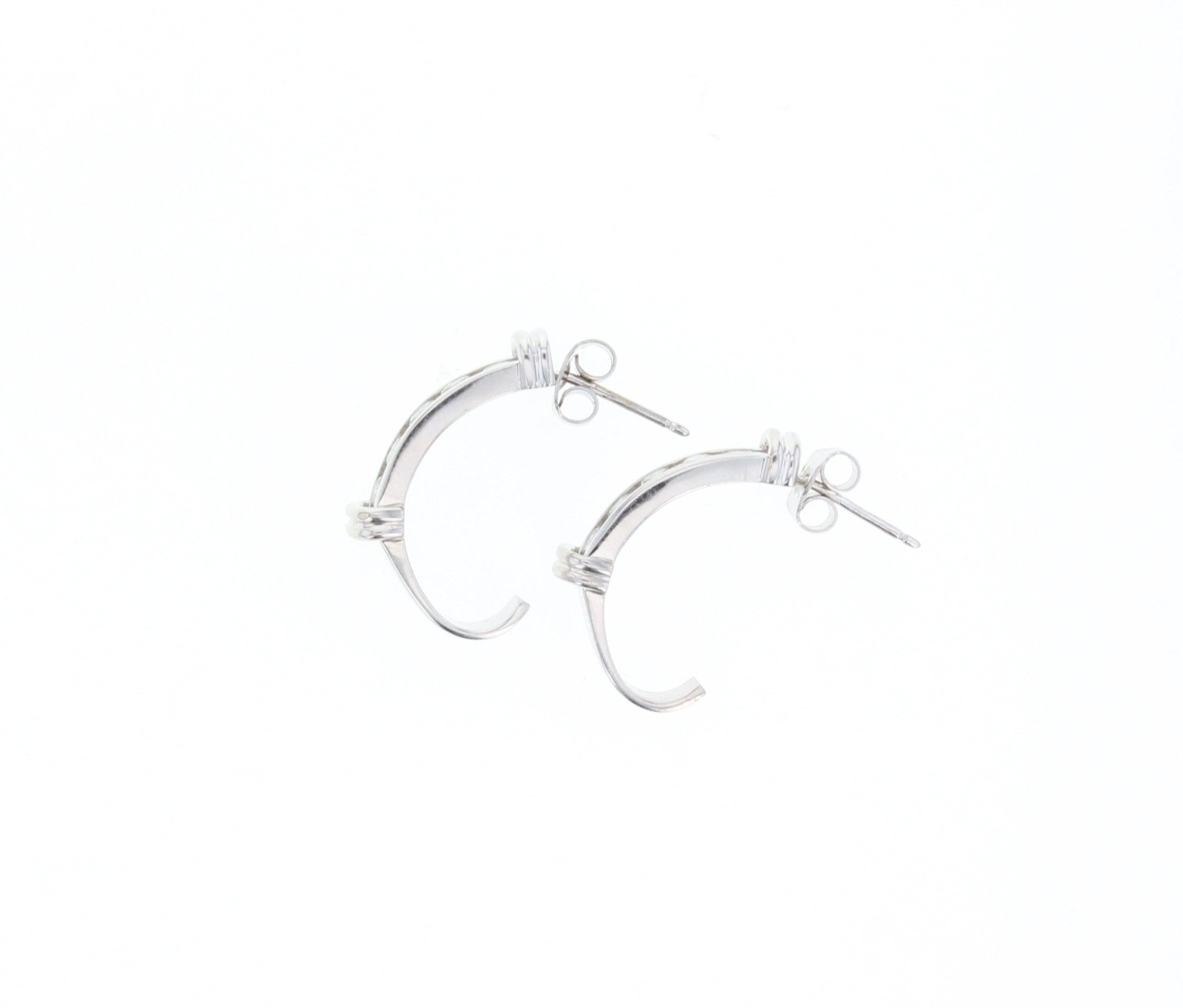 Open Hoop Diamond Earrings .50cttw 14k White Gold
