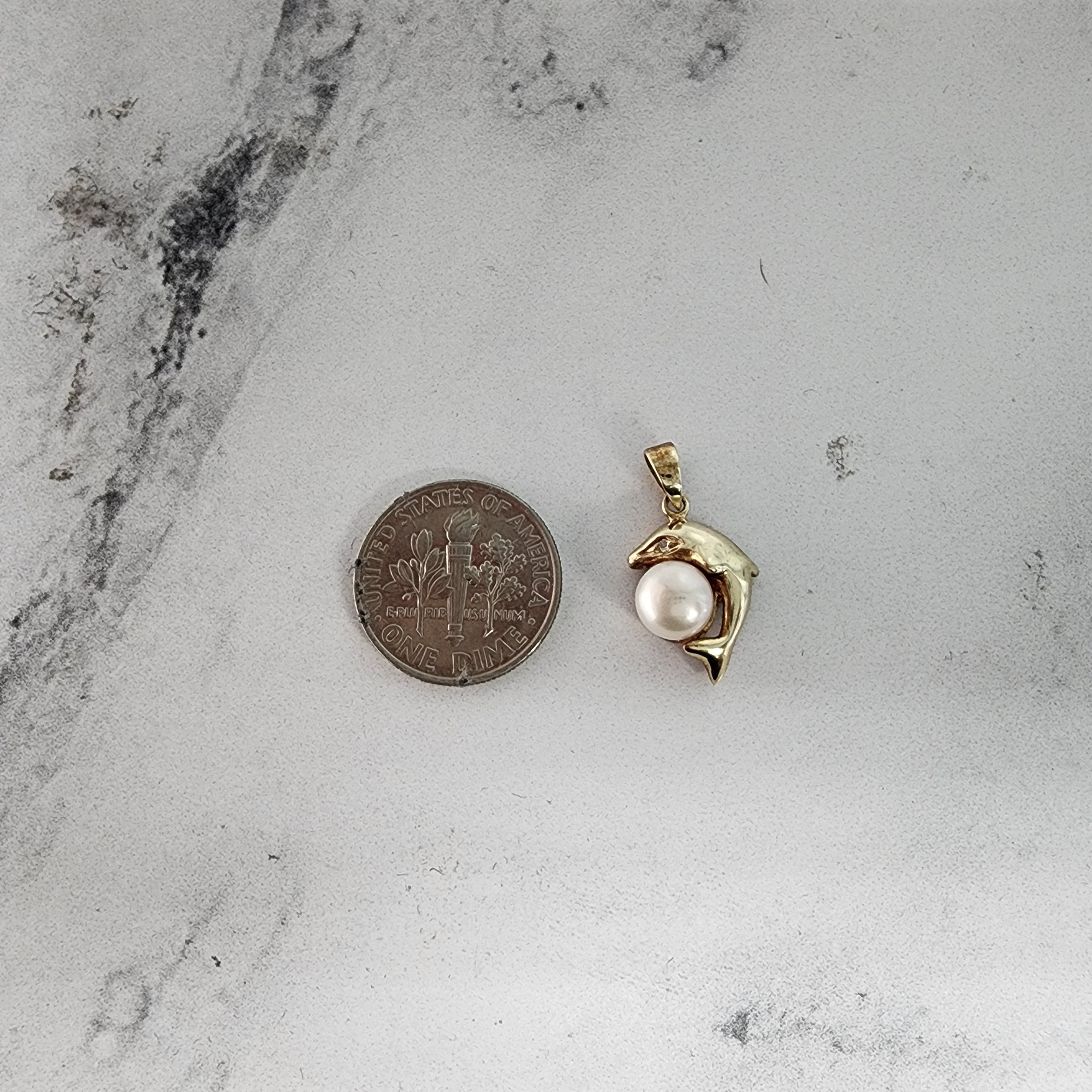 Polished Pearl Dolphin Necklace