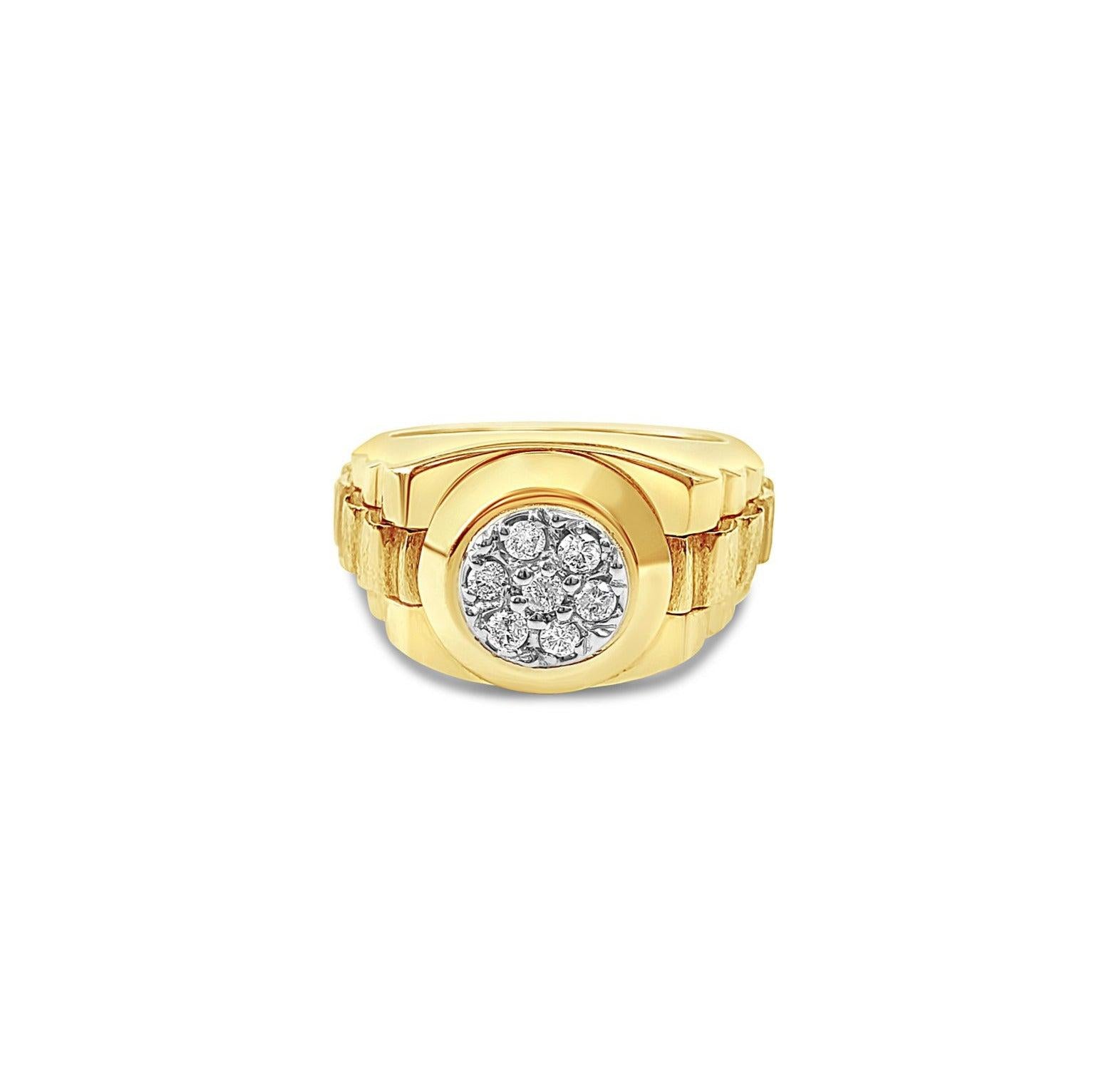 Presdiential Style Diamond Ring .38cttw 14k Yellow Gold