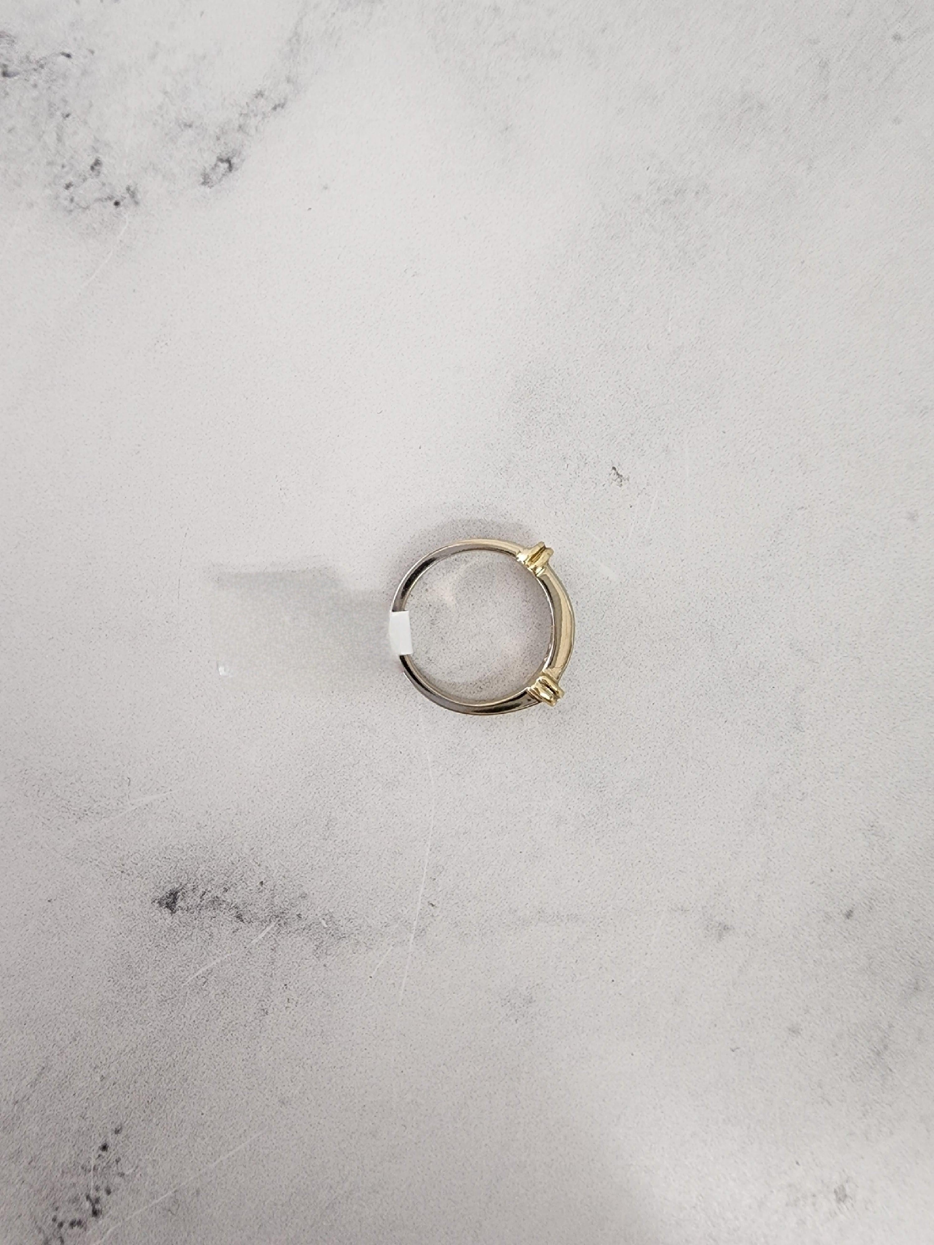 Princess Cut Diamond Wedding Band with 14k Multi-Toned Gold Accented Design