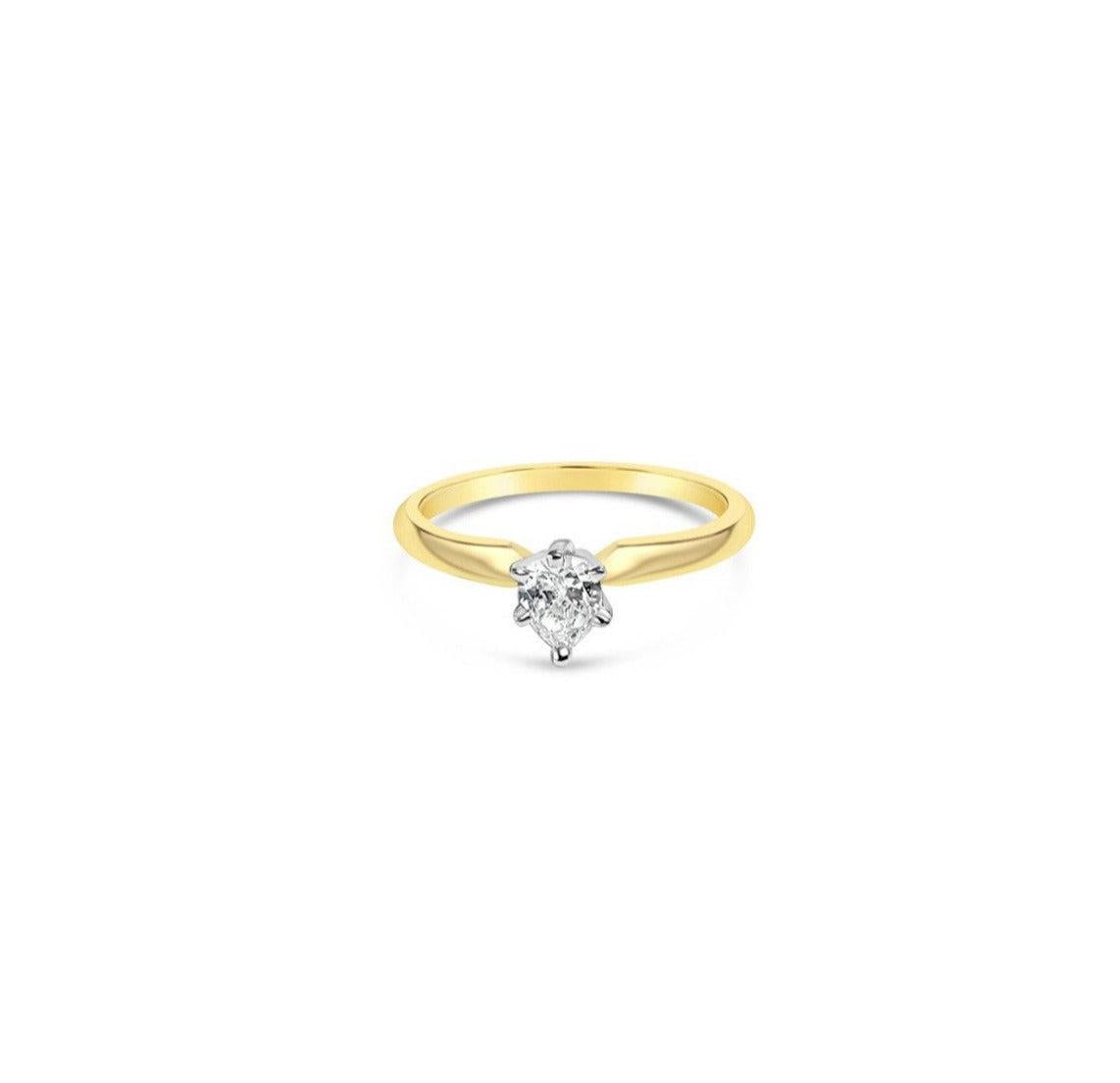 Quarter Carat Pear Solitaire Diamond Engagement Ring