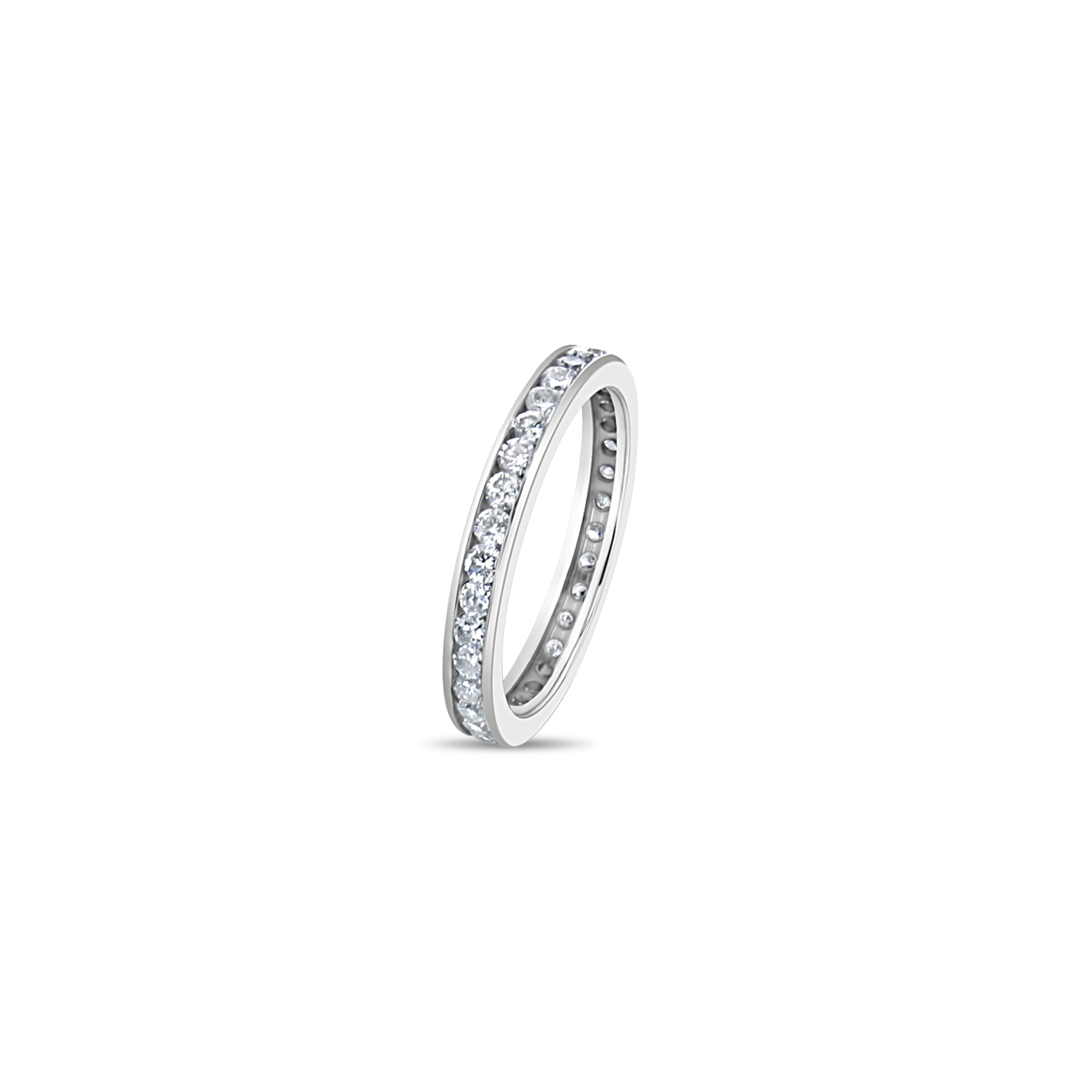 Channel Set Diamond Eternity Diamond Wedding Band 14k White Gold