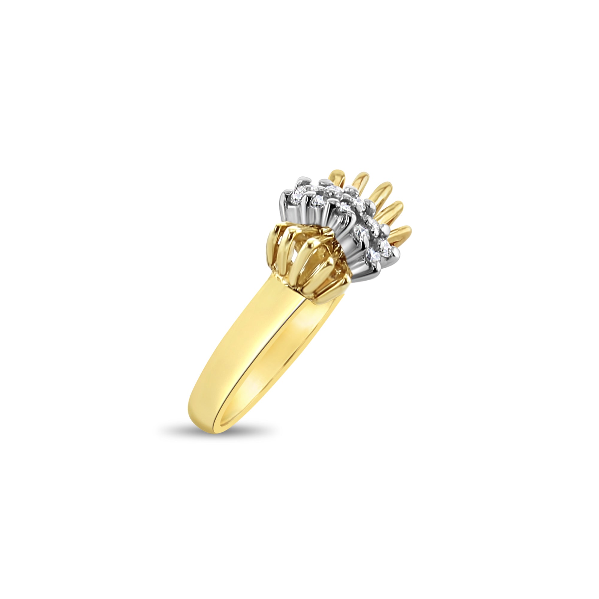Anillo estilo lazo de diamantes en oro amarillo de 14 k