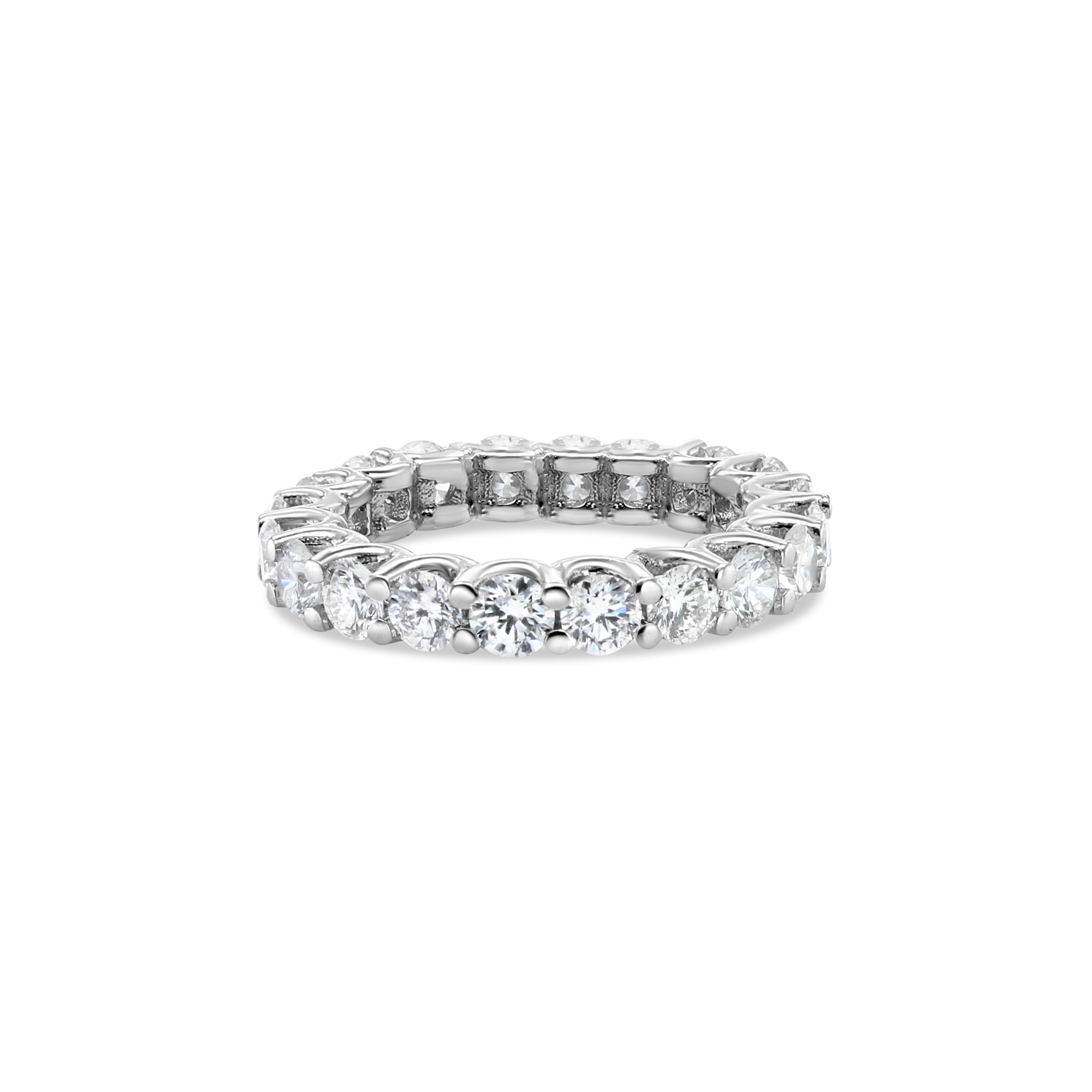 Alianza de eternidad con diamantes en oro blanco de 14 k