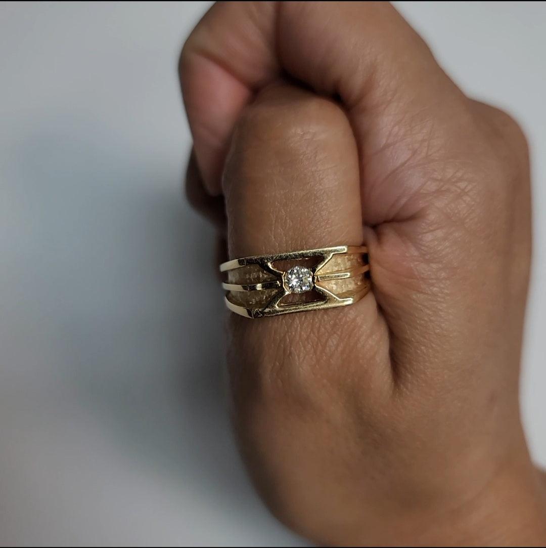 Solitaire Diamond Ring .20cttw 14k Yellow Gold