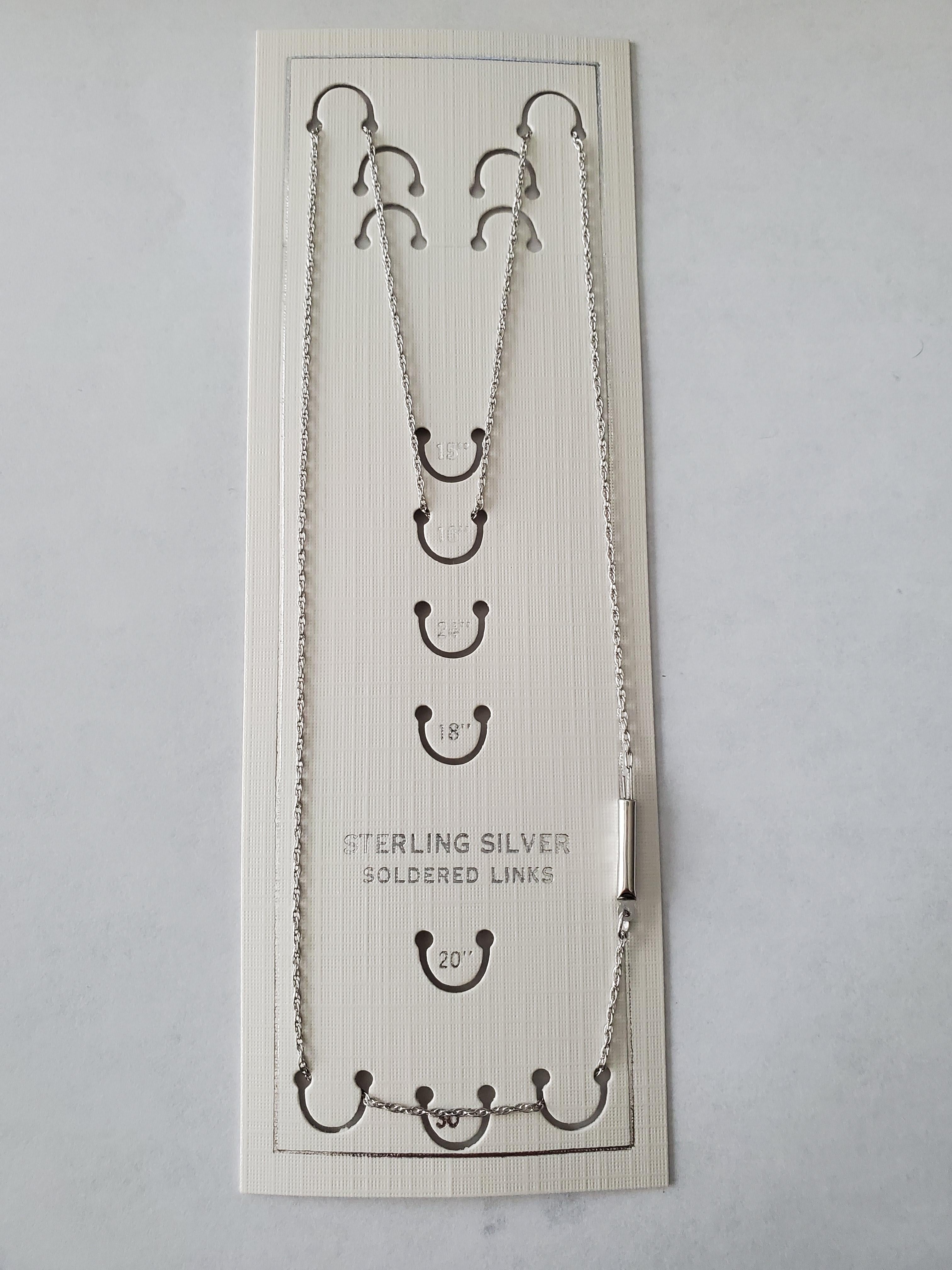 Sterling Silver Add A Bead Chain Threader Necklace - 7" 18" 20" 24" 27"