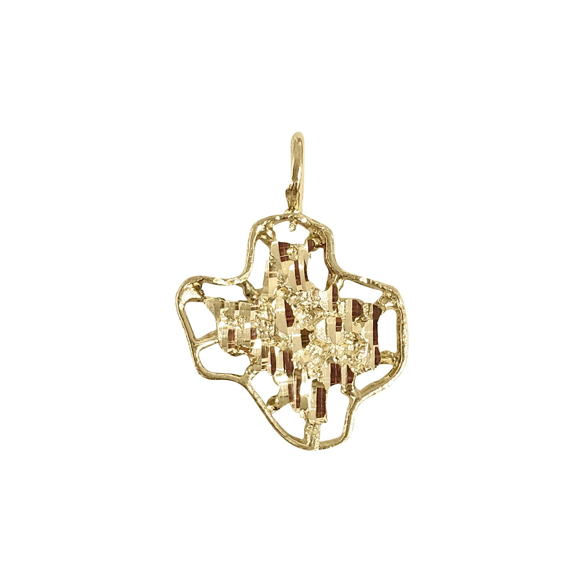 Texas Shaped Cutout Charm/Pendant with Diamond Cuts