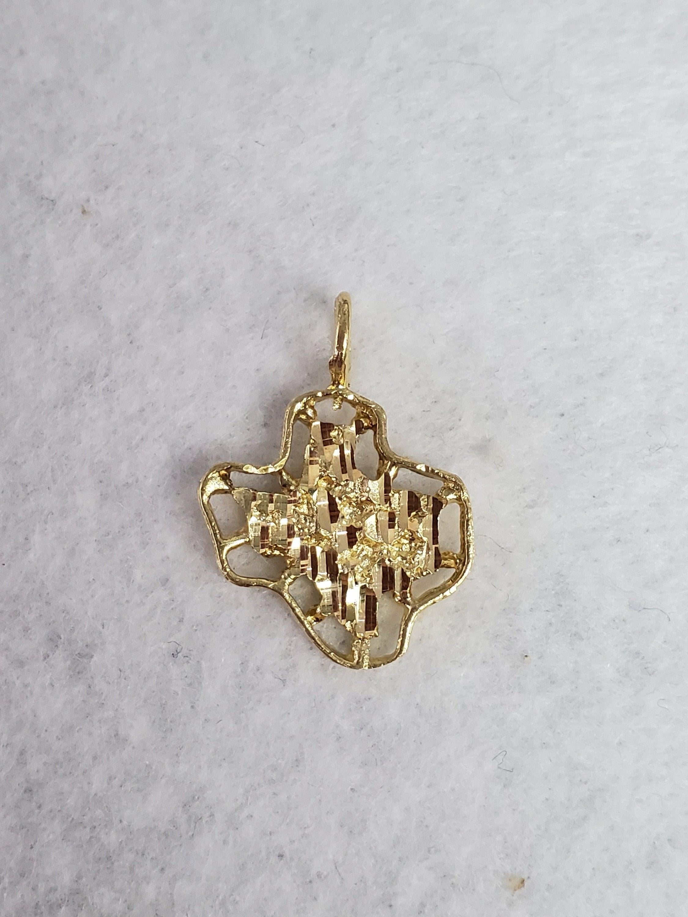 Texas Shaped Cutout Charm/Pendant with Diamond Cuts