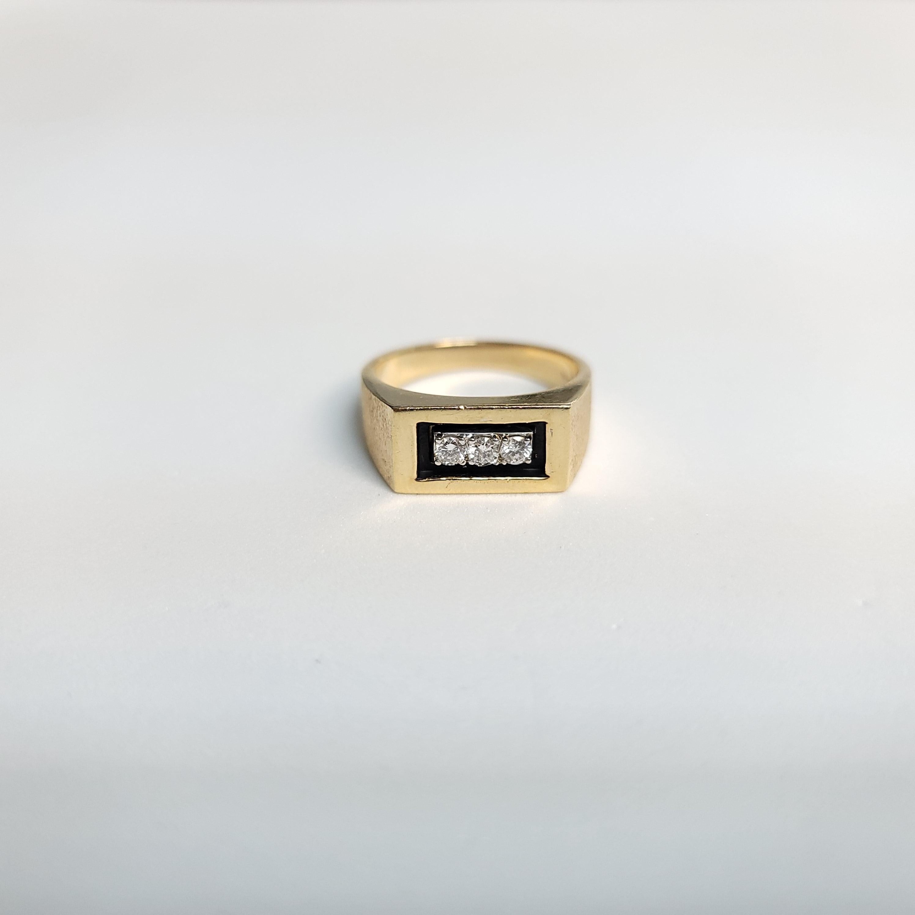 Three Stone Diamond Wedding Band with Brushed Satin Trim