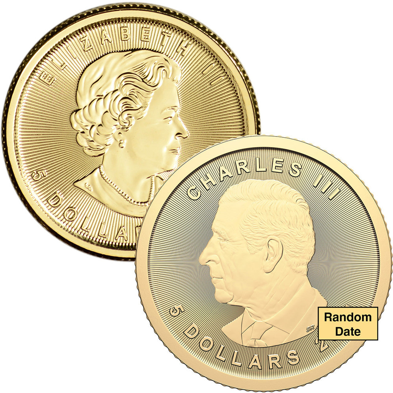 Collar con moneda de hoja de arce canadiense de oro fino de 1/10 oz con bisel de cuerda