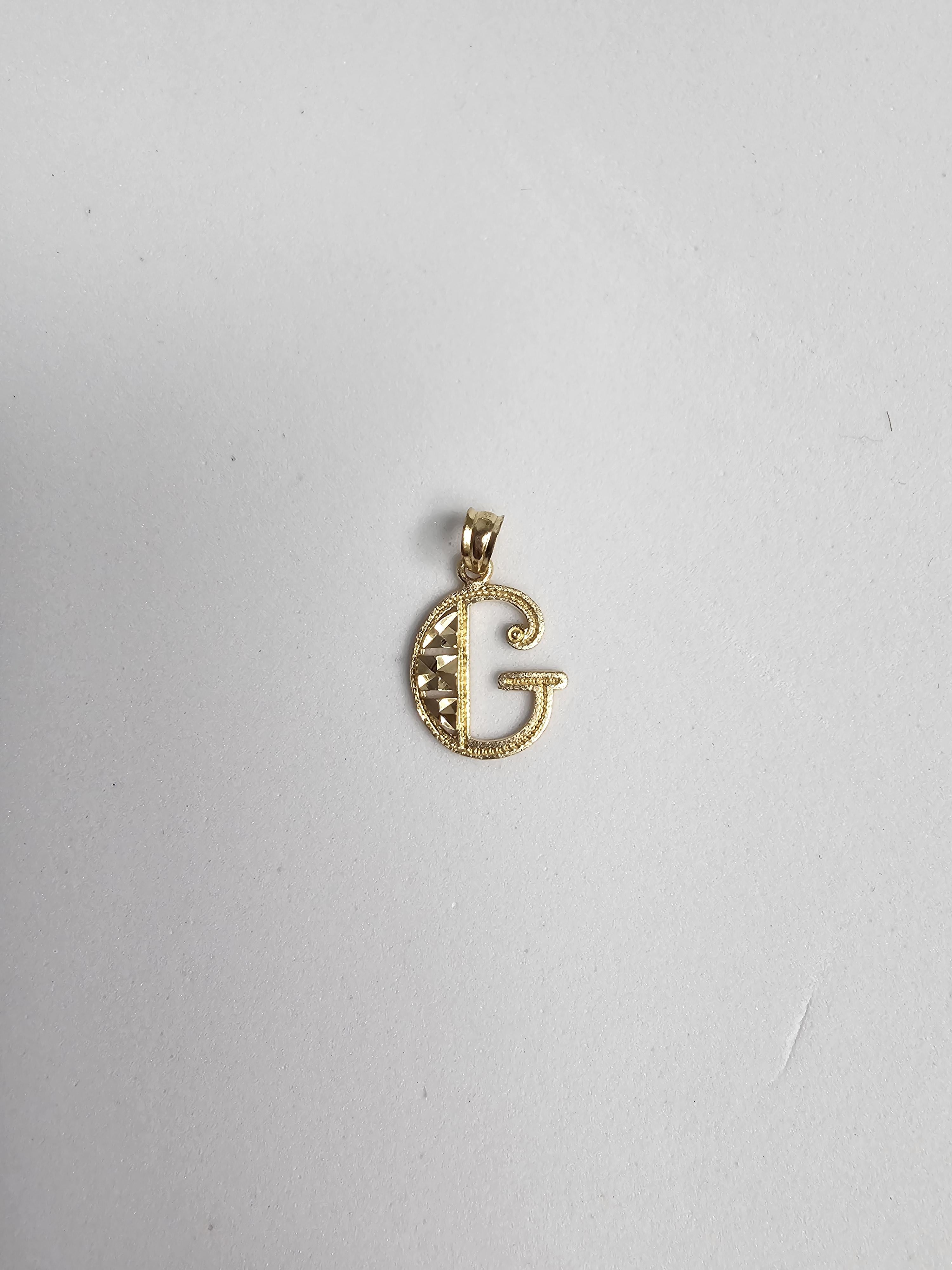 Initial 'G' Gold Necklace 14k Yellow Gold