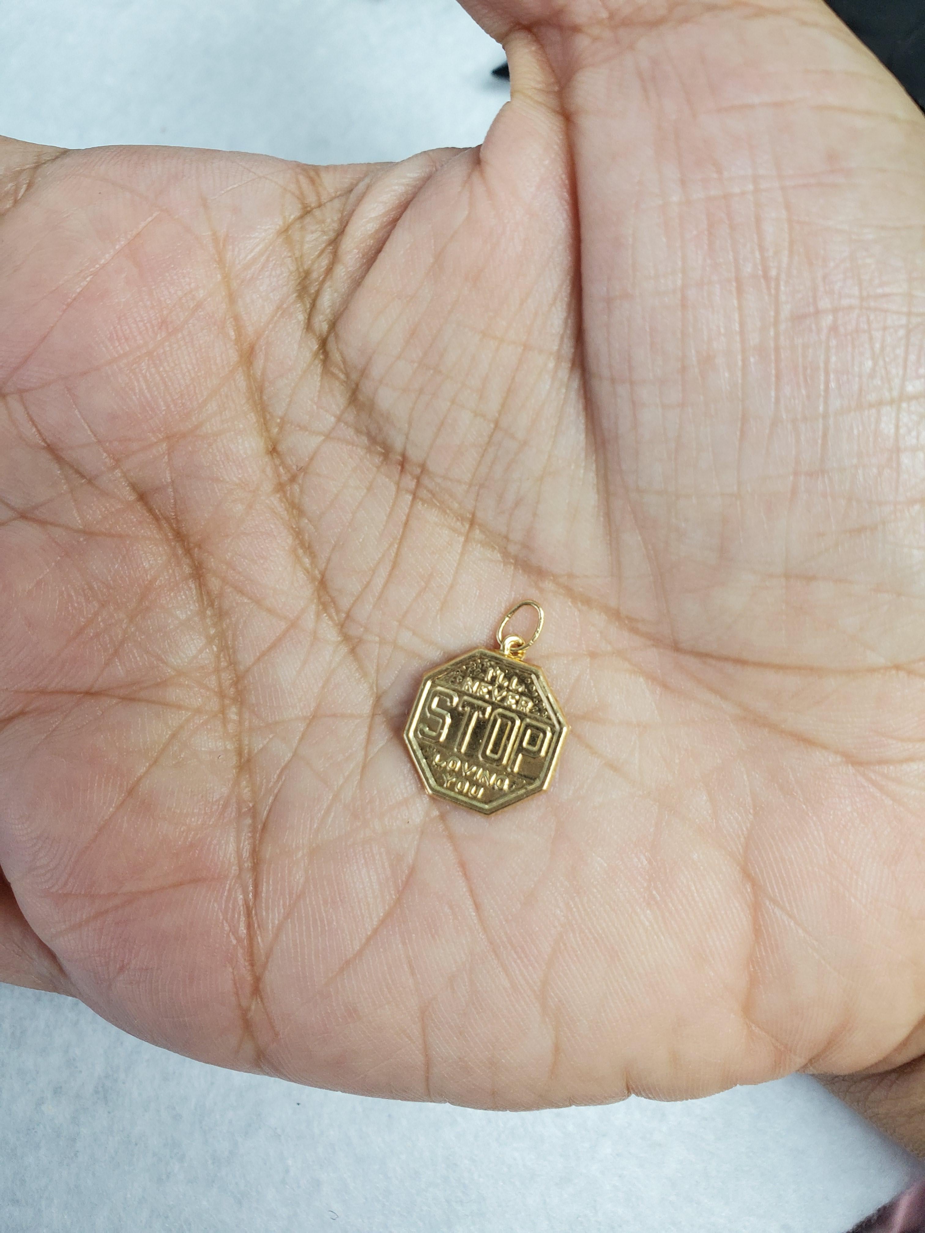 I'll Never Stop Loving You 14k Gold Charm