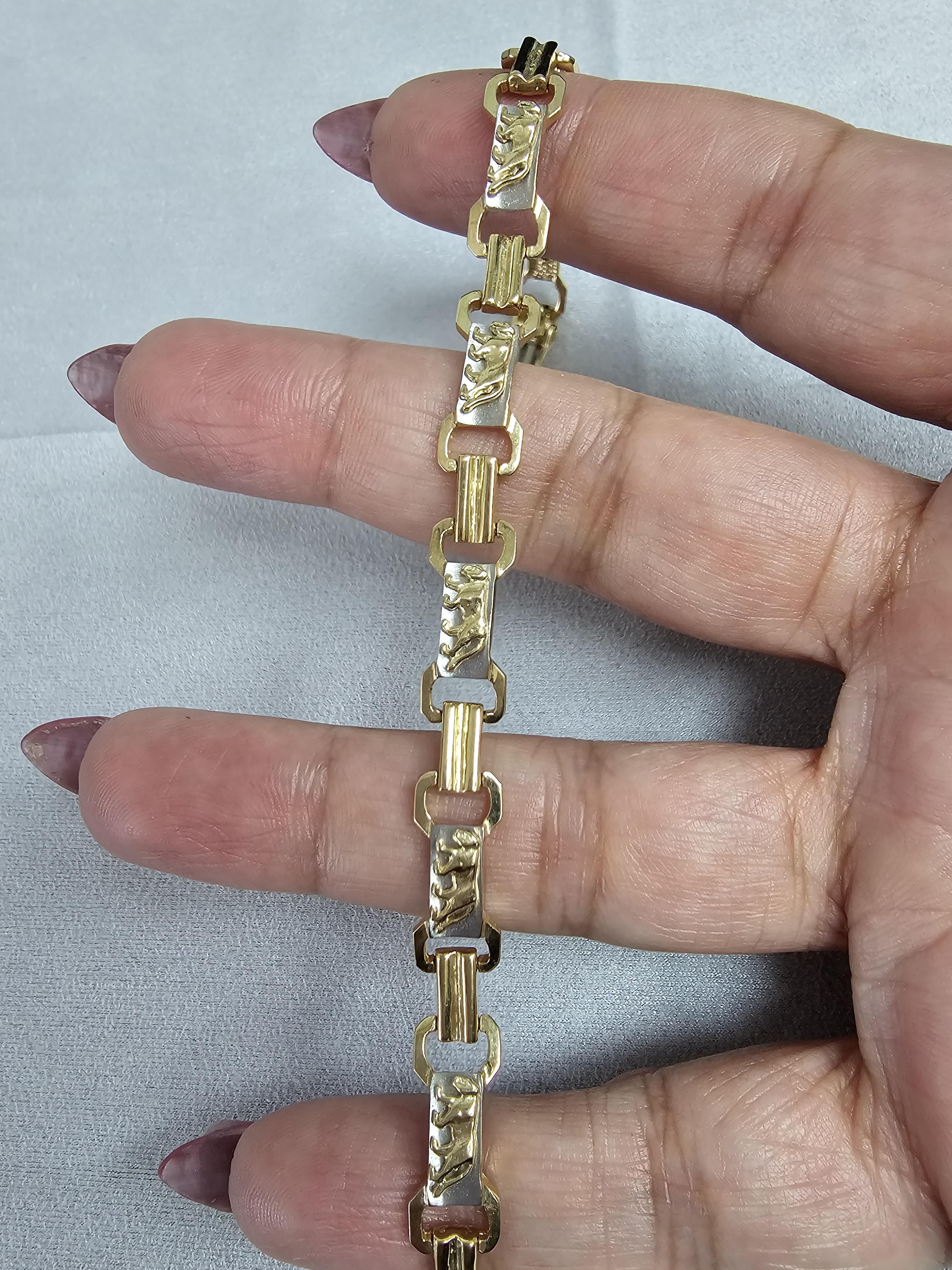 Panther Design on Mother of Pearl Link Bracelet
