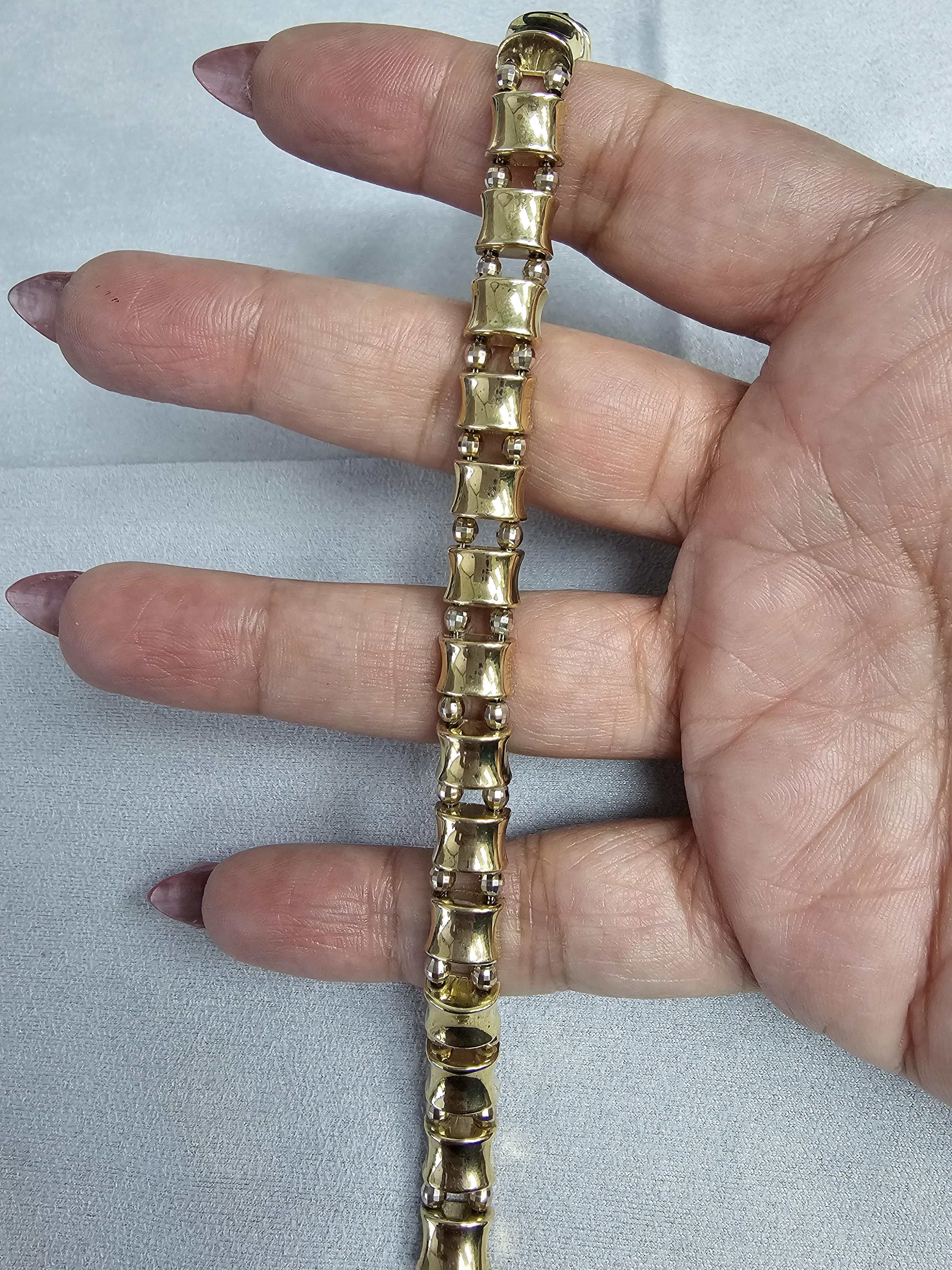 Polished Bar with Diamond Cut Accents 14k Yellow Gold