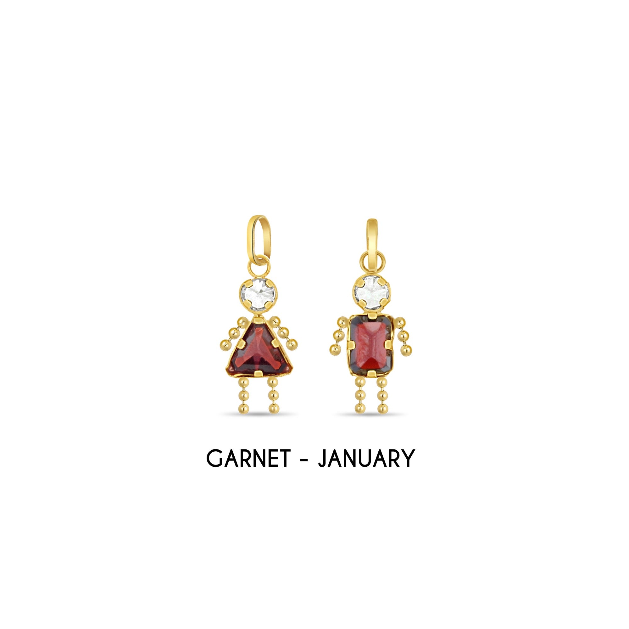 Dijes vintage con piedra de nacimiento para bebé en oro amarillo de 14 k