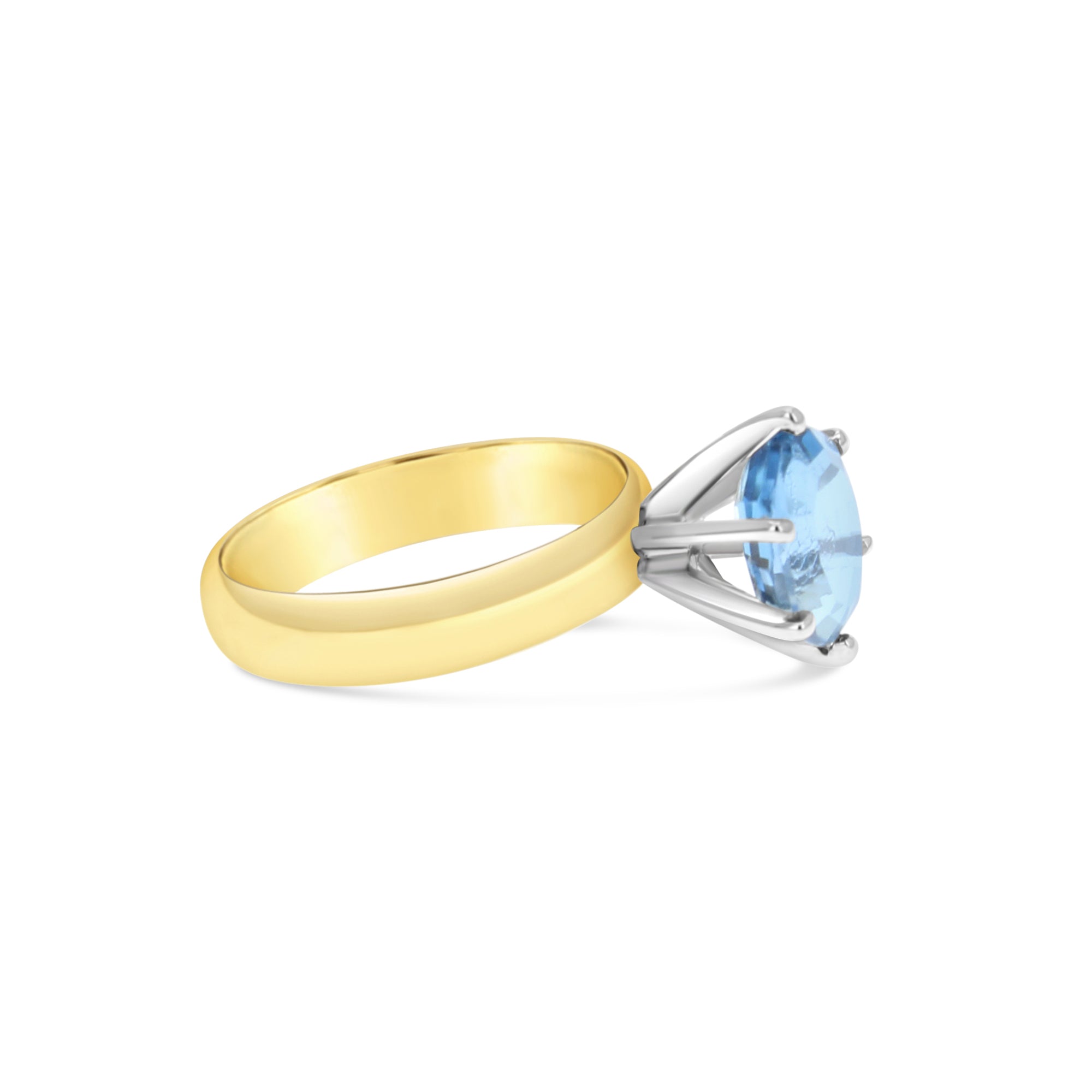 Anillo de compromiso con topacio azul de Londres de un quilate