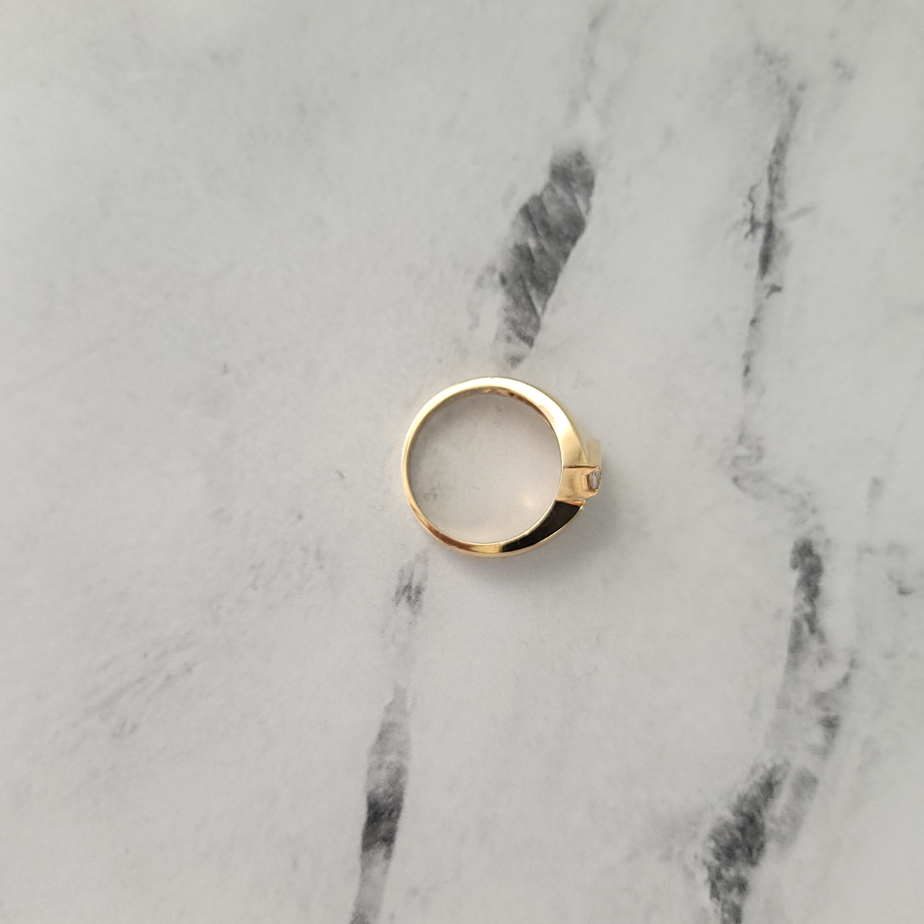 Diagonal Princess Cut Diamond Ring .27cttw 14k Yellow Gold