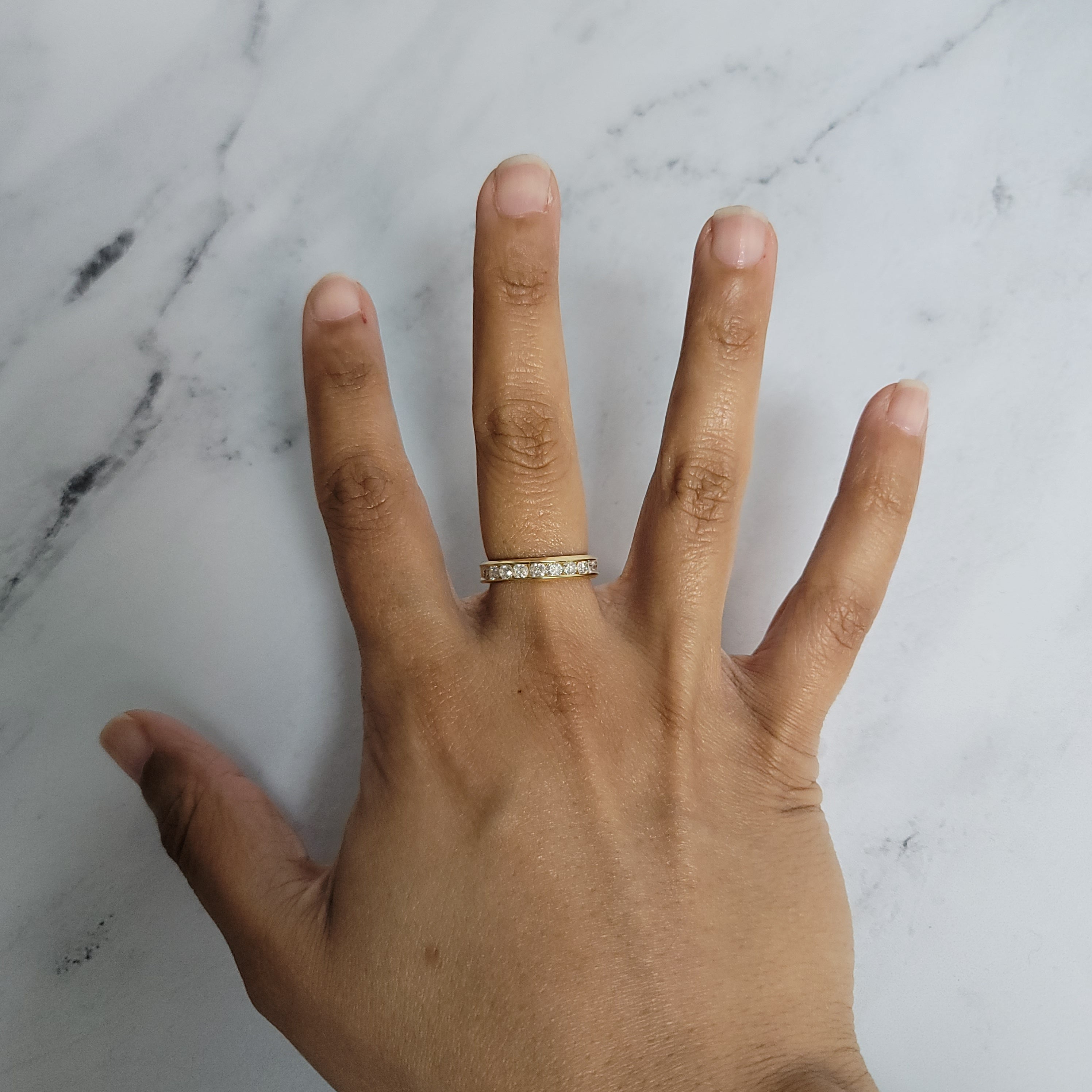 One Carat 4MM Diamond Wedding Band