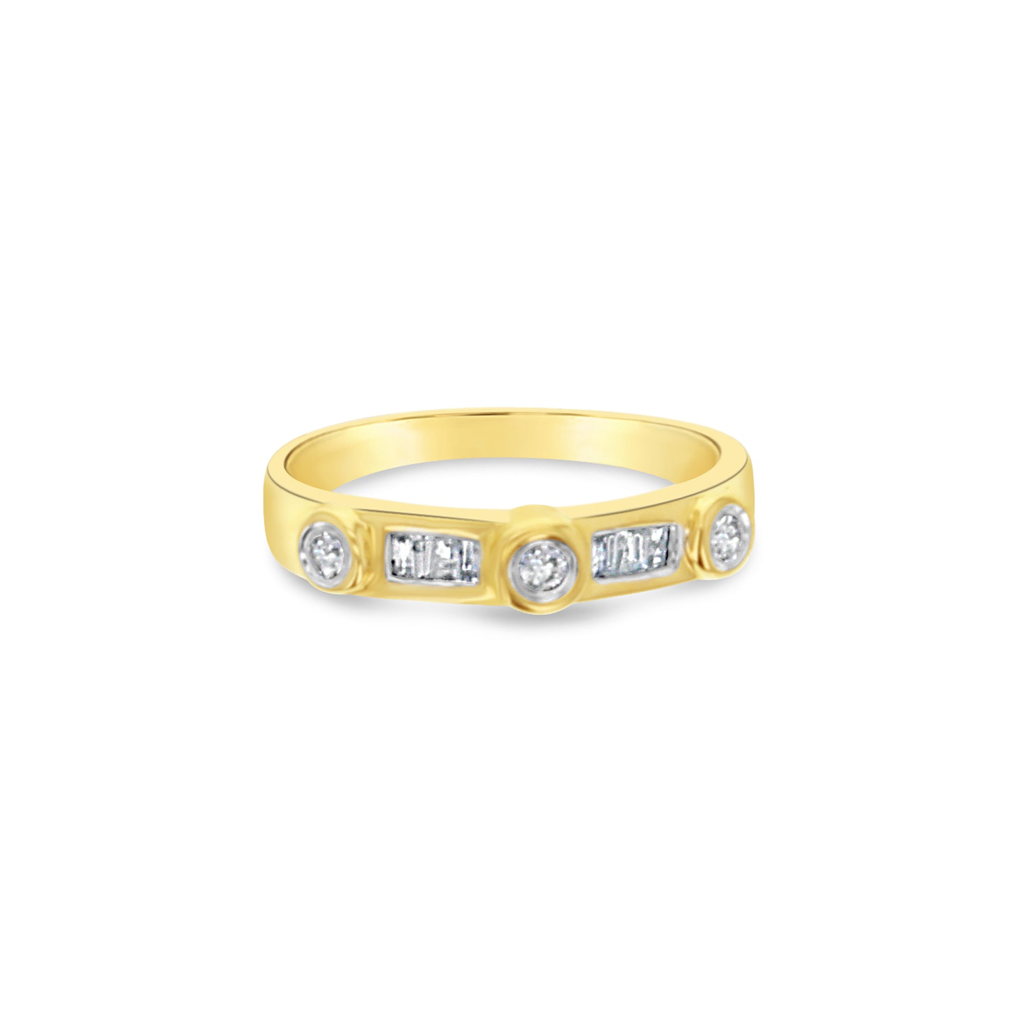 Alianza de boda con diamantes de 0,26 ct en oro amarillo de 18 k