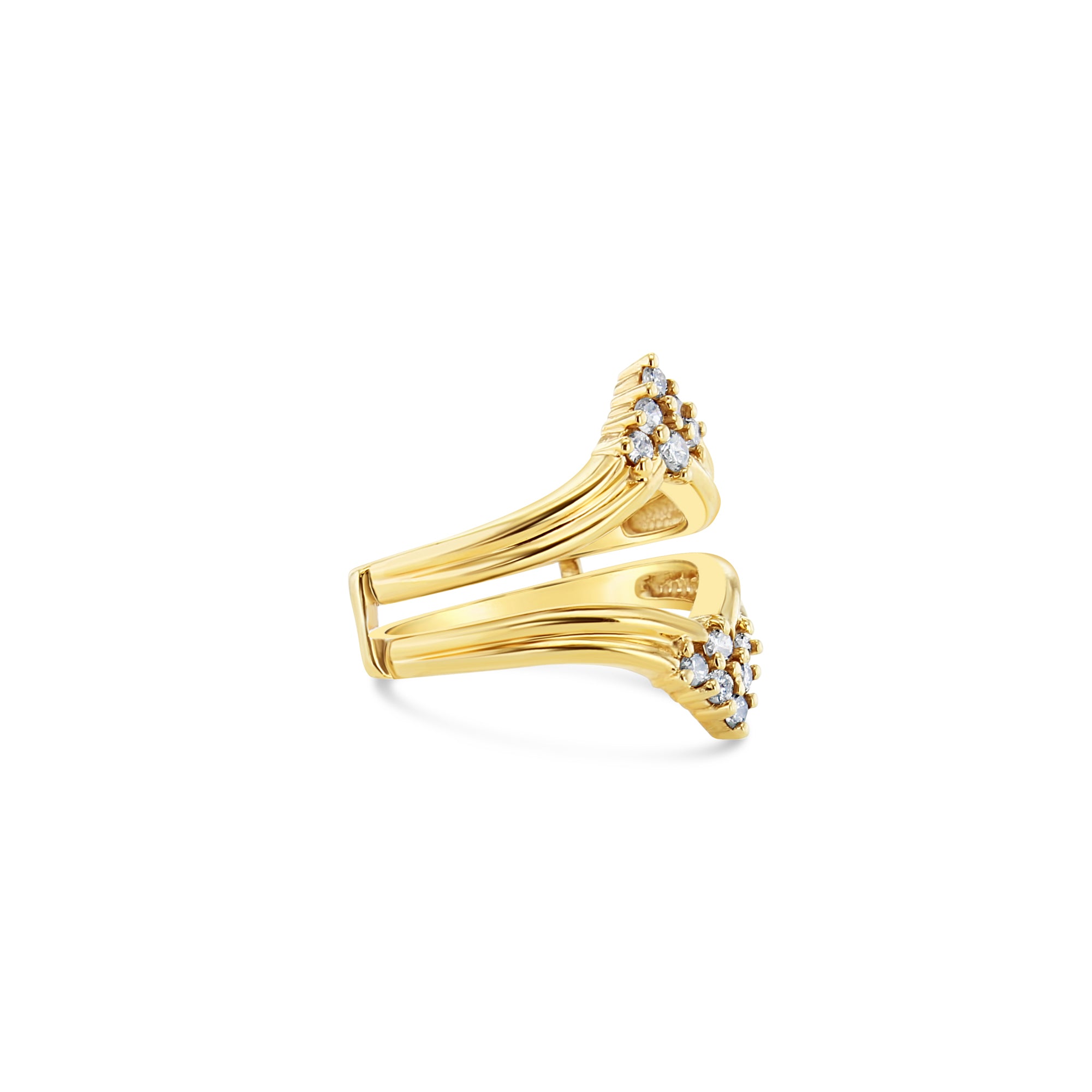 Protector/mejorador de anillo con diamantes estilo abanico