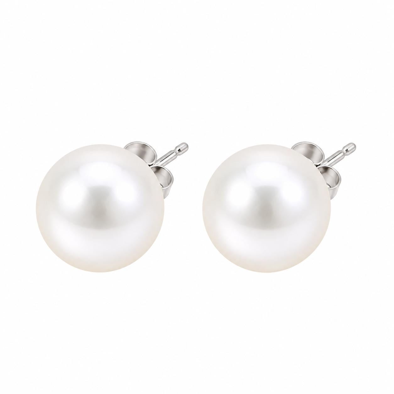 8MM - 8.5MM Cultured Pearl Studs 14k White Gold